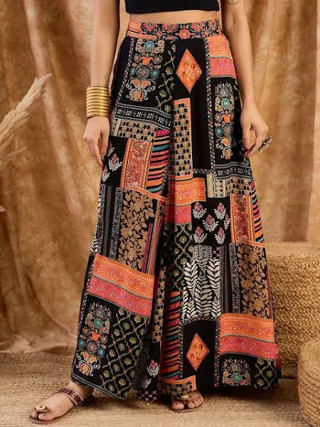 Bohemian Patchwork Maxi Skirt