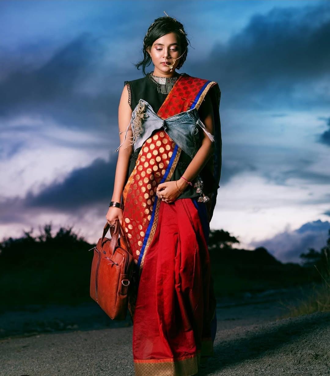 Traditional Red Silk Saree - Lisaarun