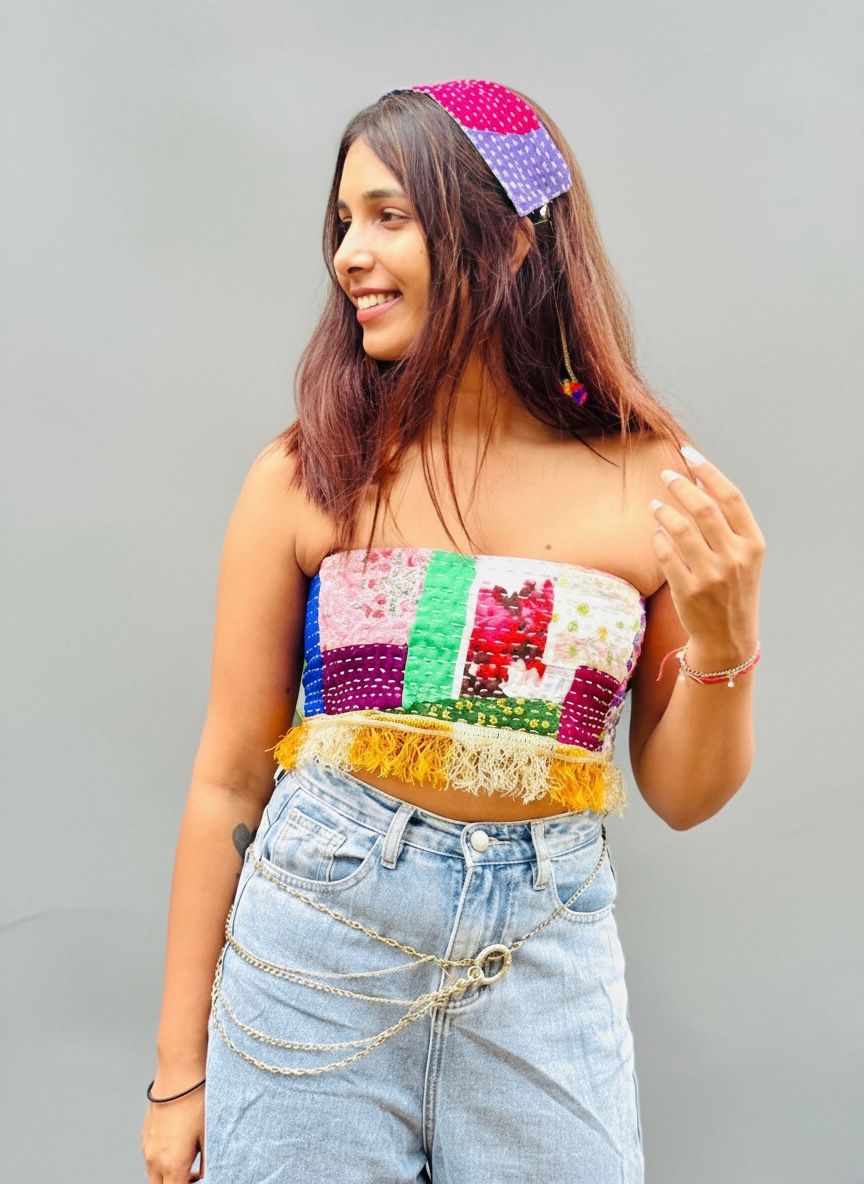 Boho Patchwork Tube Top