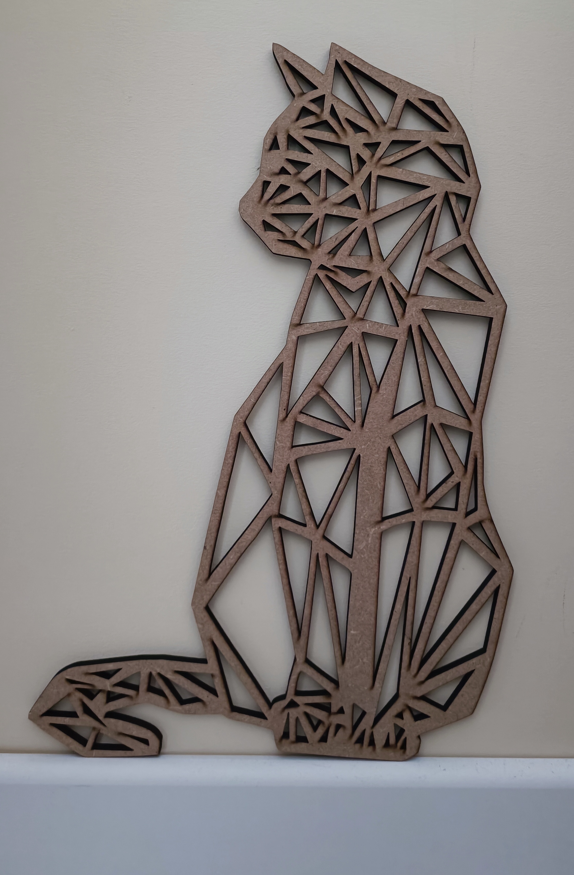 Décoration murale chat en bois