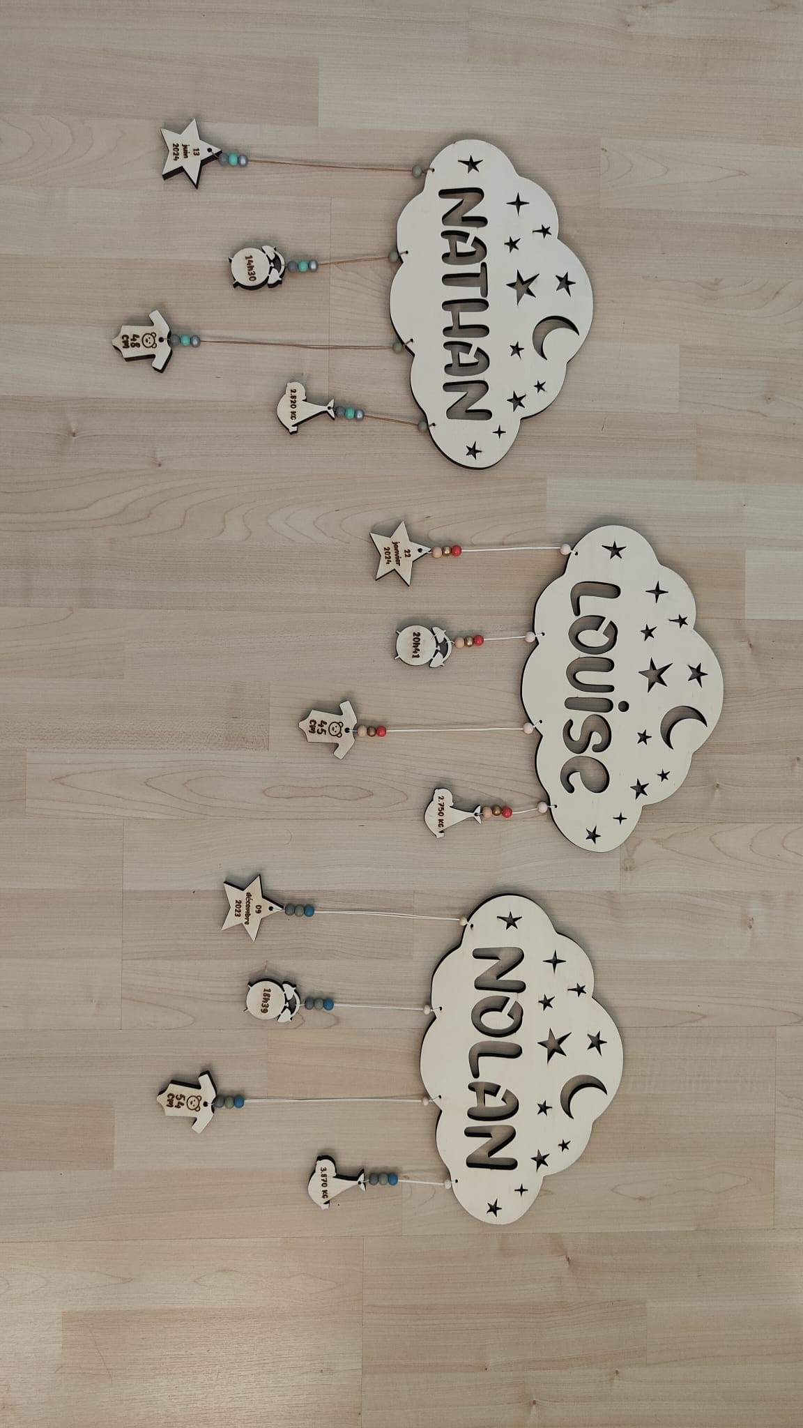 Plaque nuage personnalisée en bois