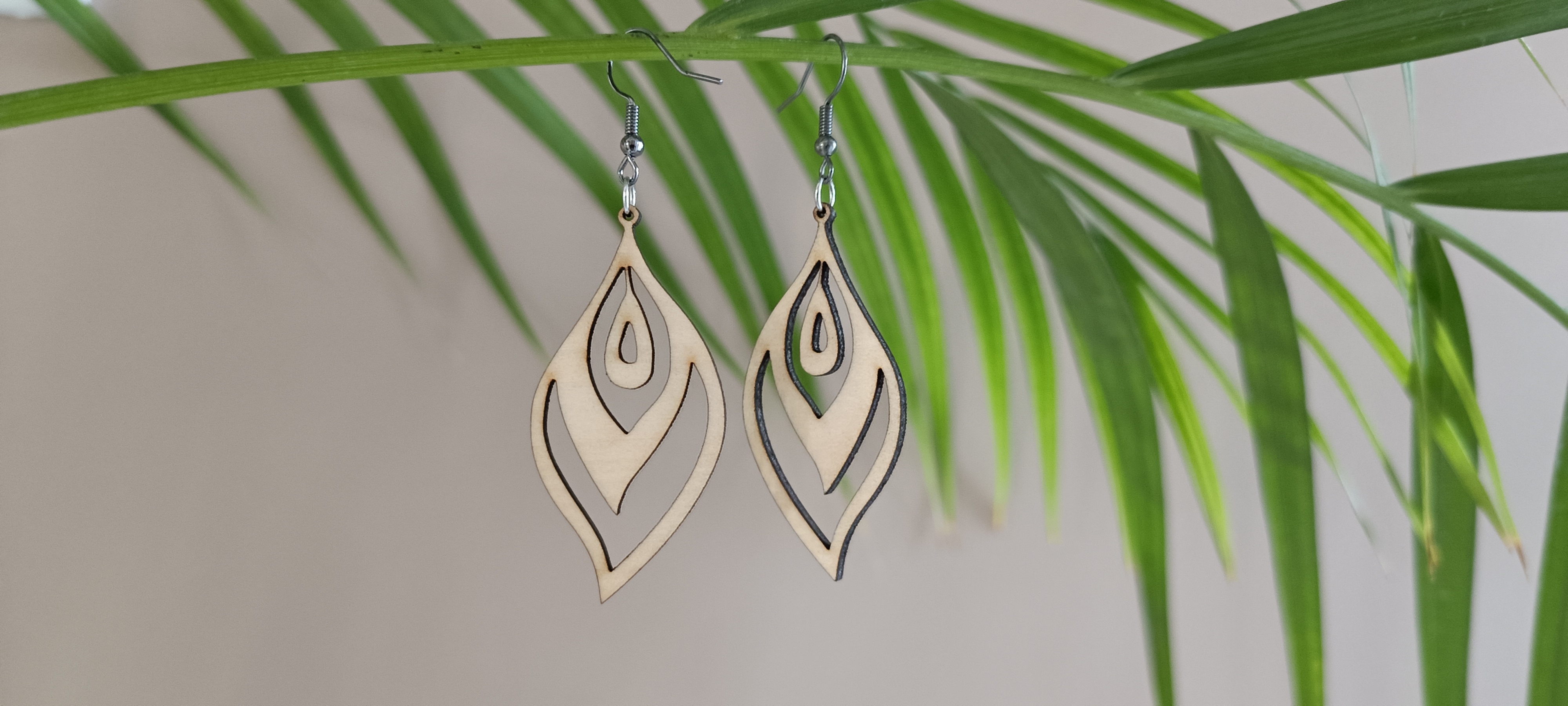 Boucles d'oreilles en bois