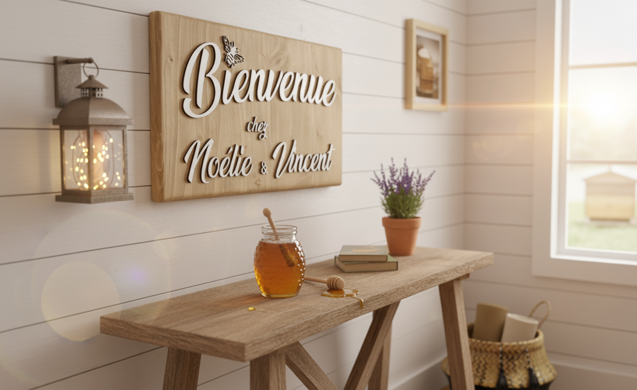 Plaque de bienvenue personnalisée
