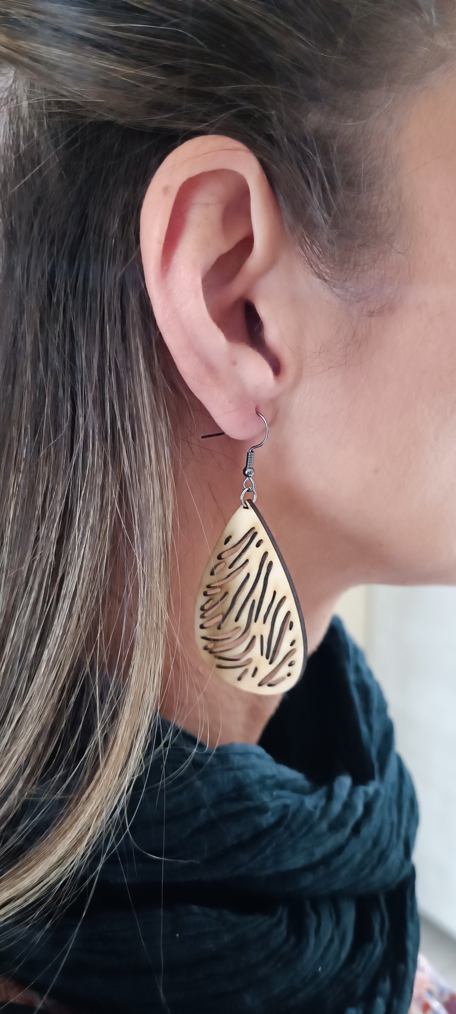 Boucles d'oreilles en bois