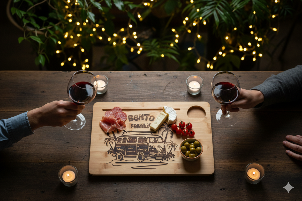 Planche apéro en bambou personnalisée