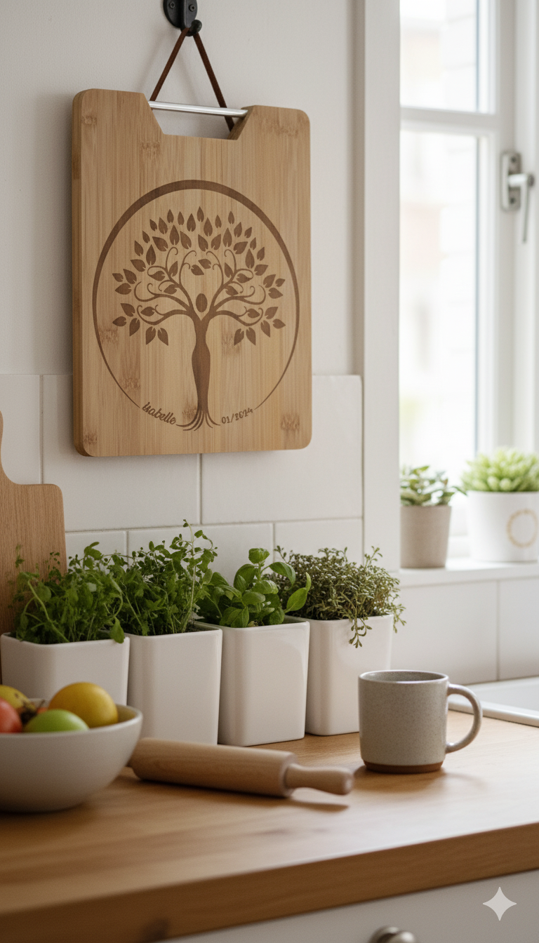 Planche à découper personnalisée en bois