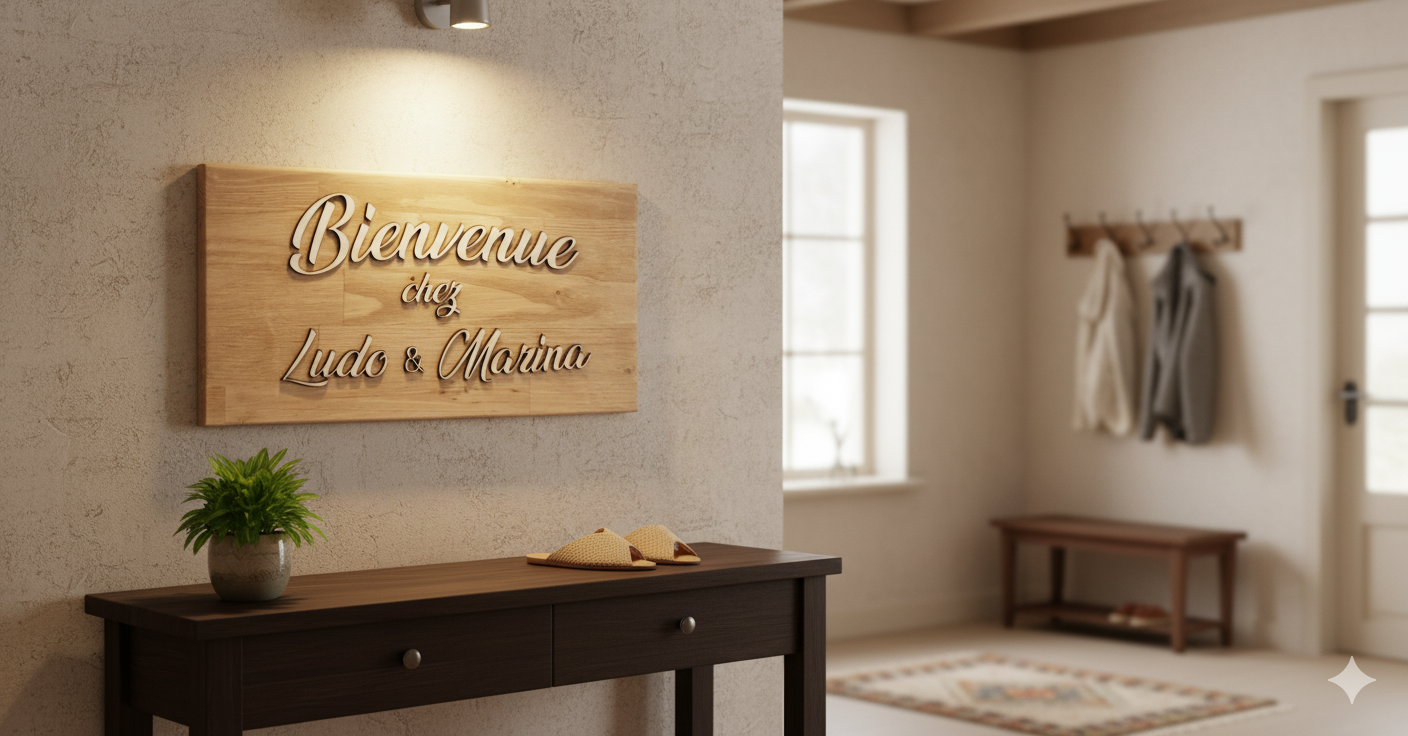 Plaque de bienvenue personnalisée