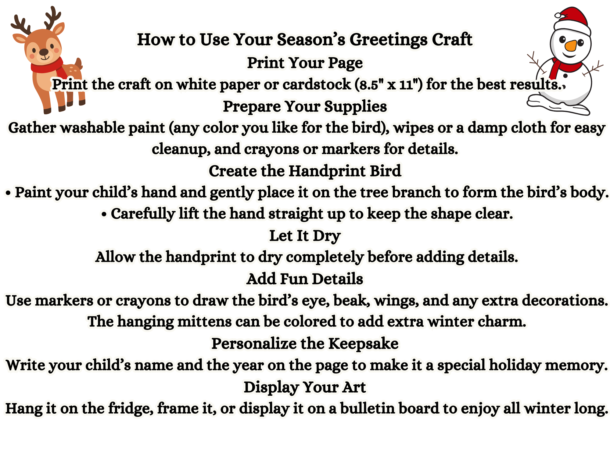 Season’s Greetings Craft