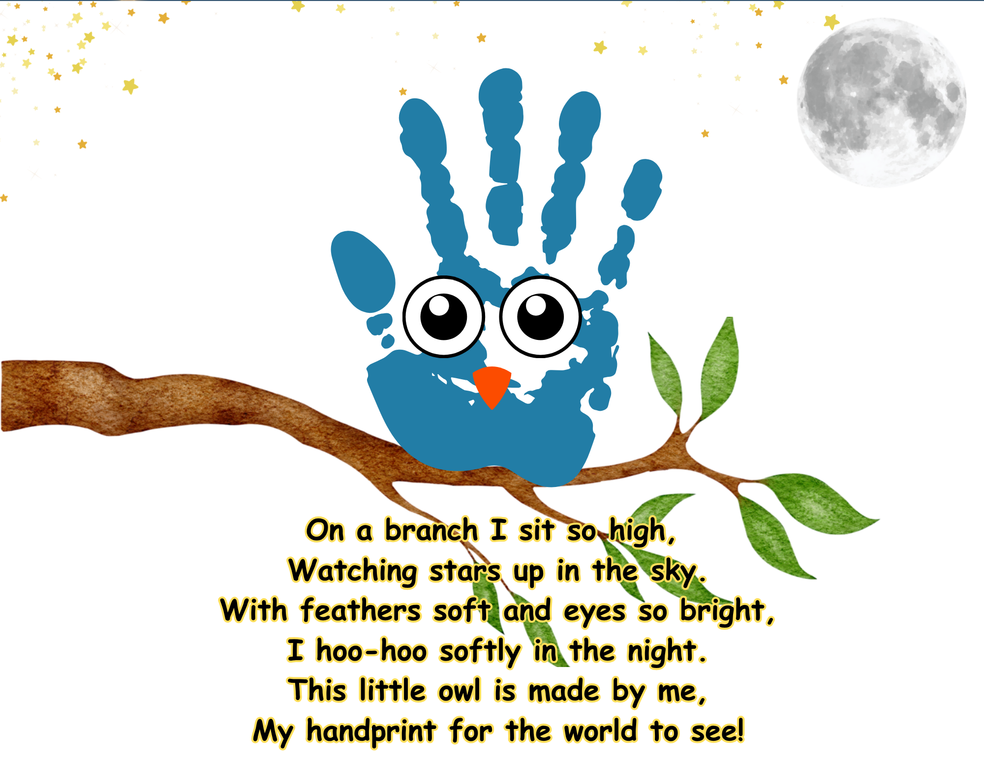 Owl Handprint Craft Keepsake