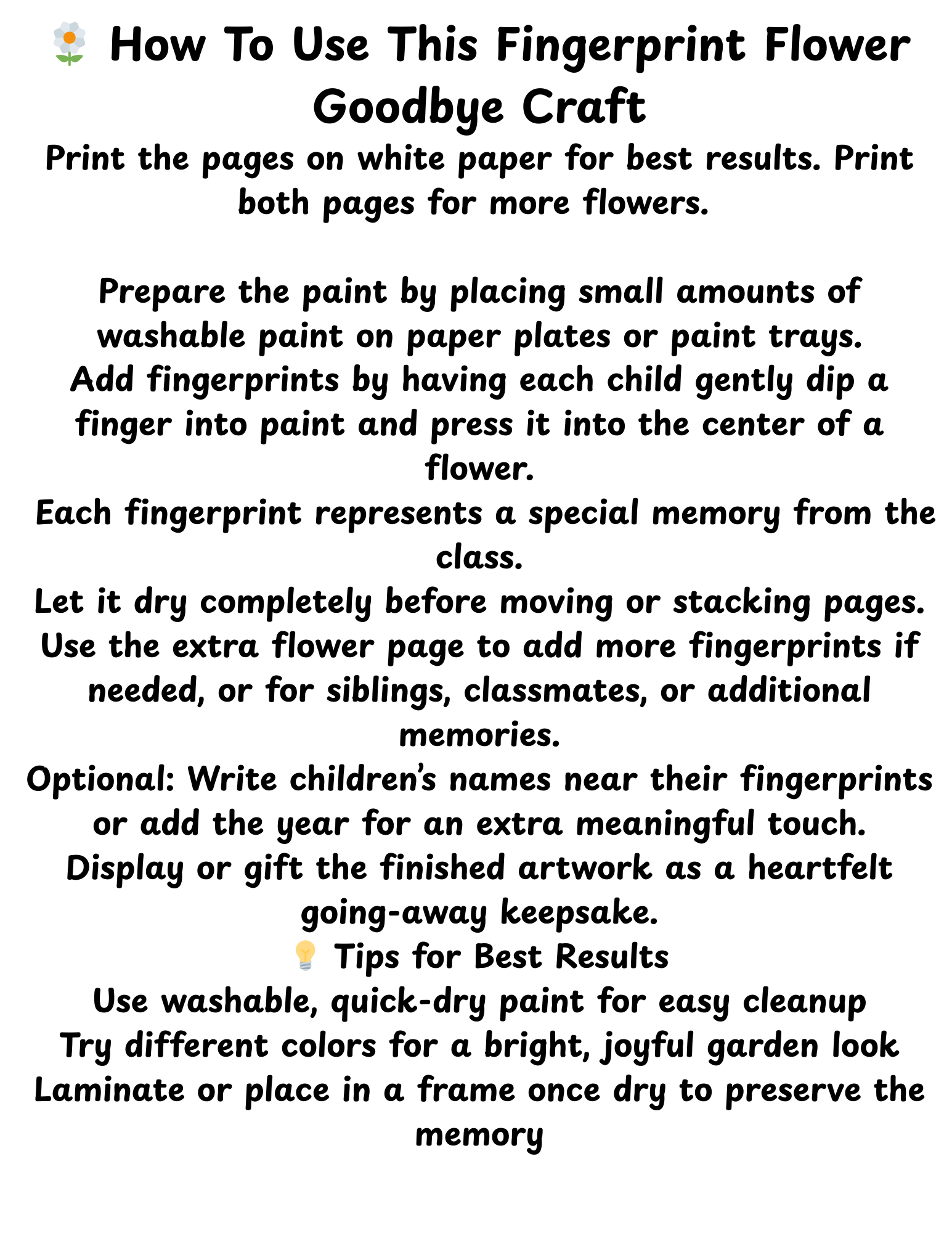 Farewell Flower Keepsake