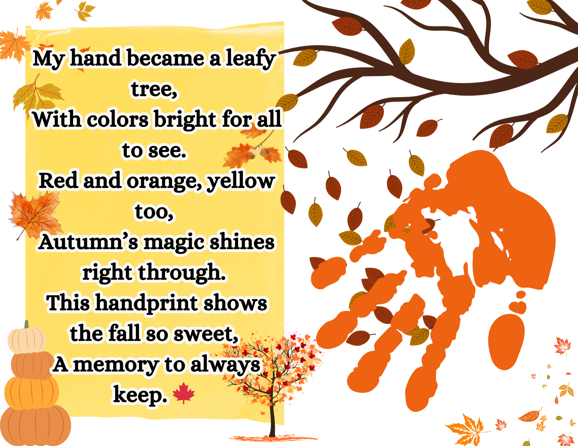Leaf Handprint Fall Craft