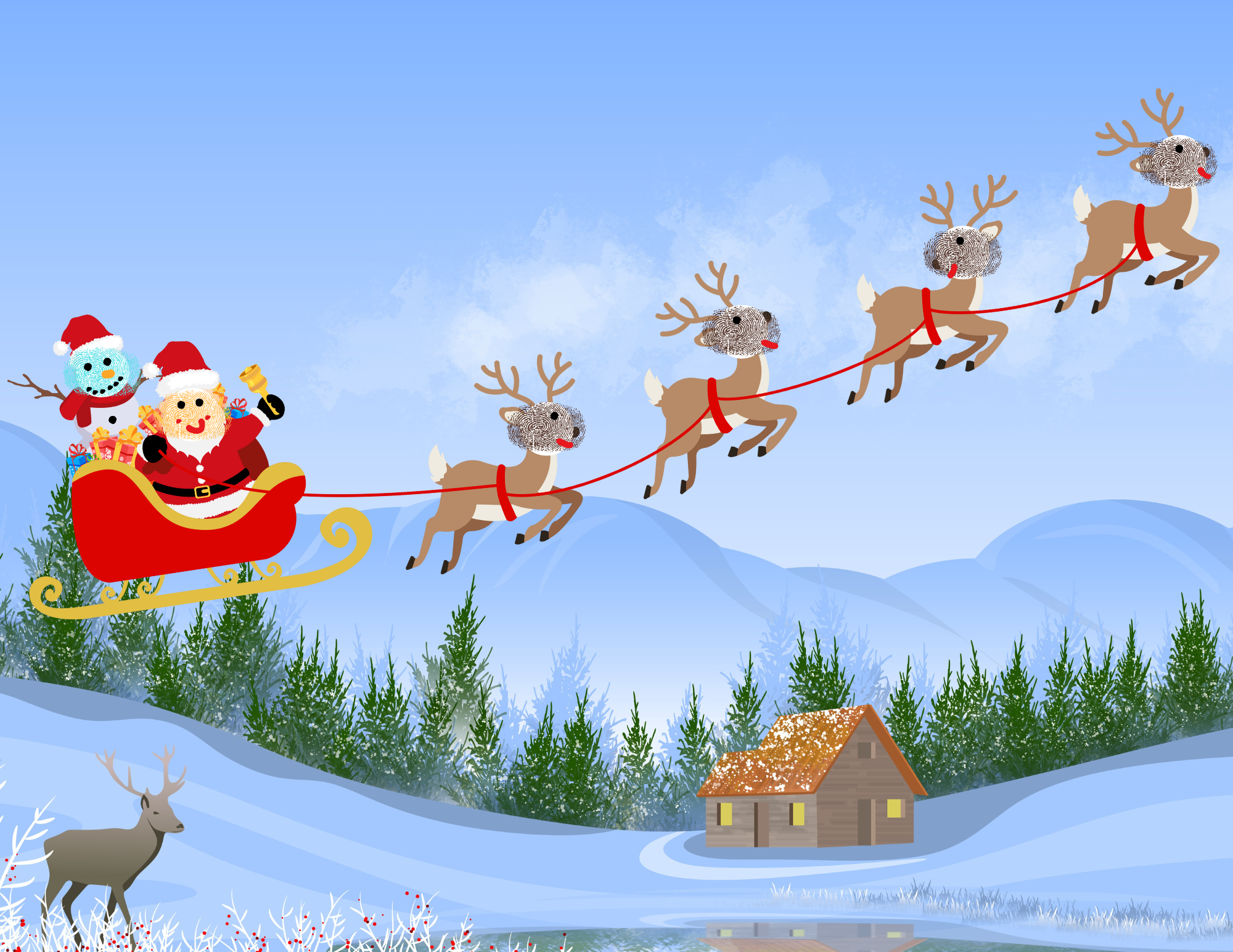 Santa’s Sleigh Fingerprint Craft