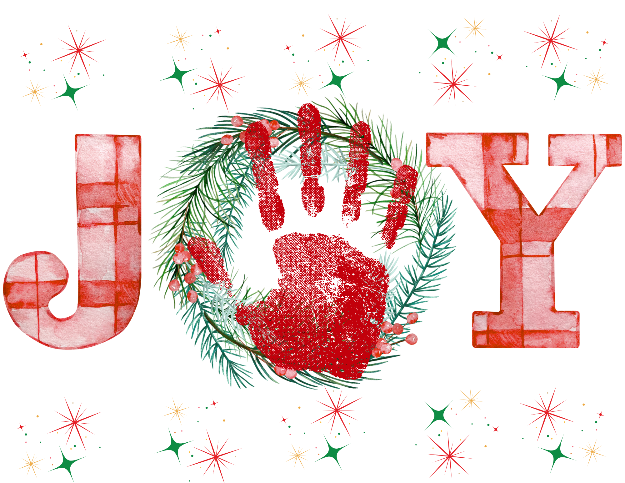 Joy Handprint Wreath Craft