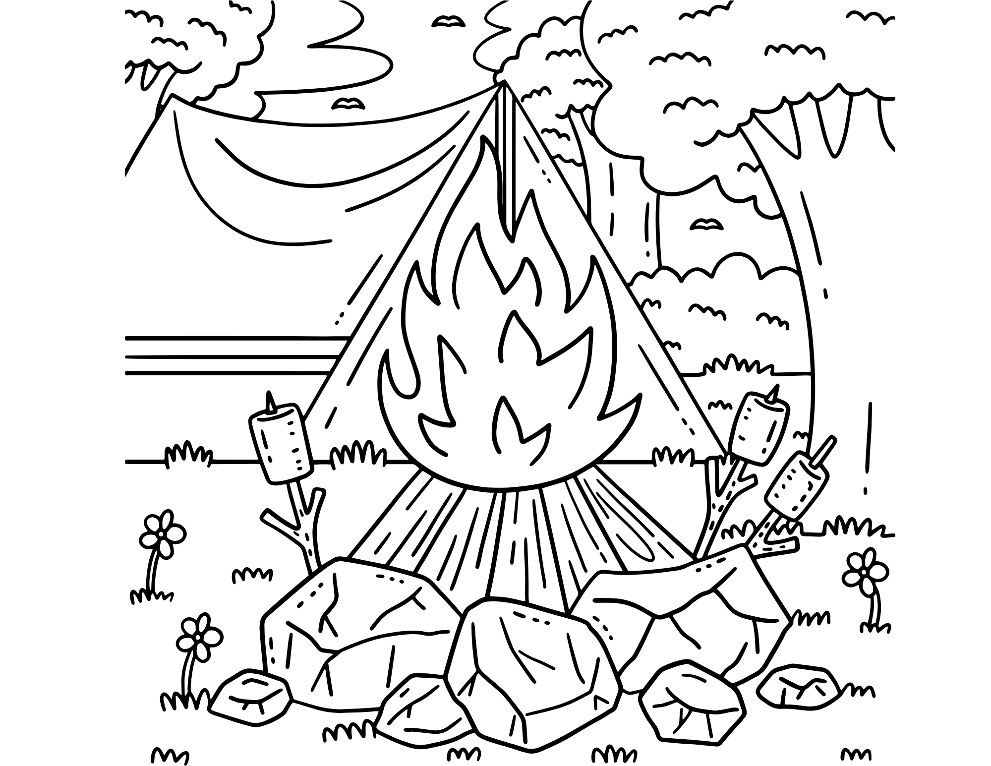 Camping Campfire Handprint Craft