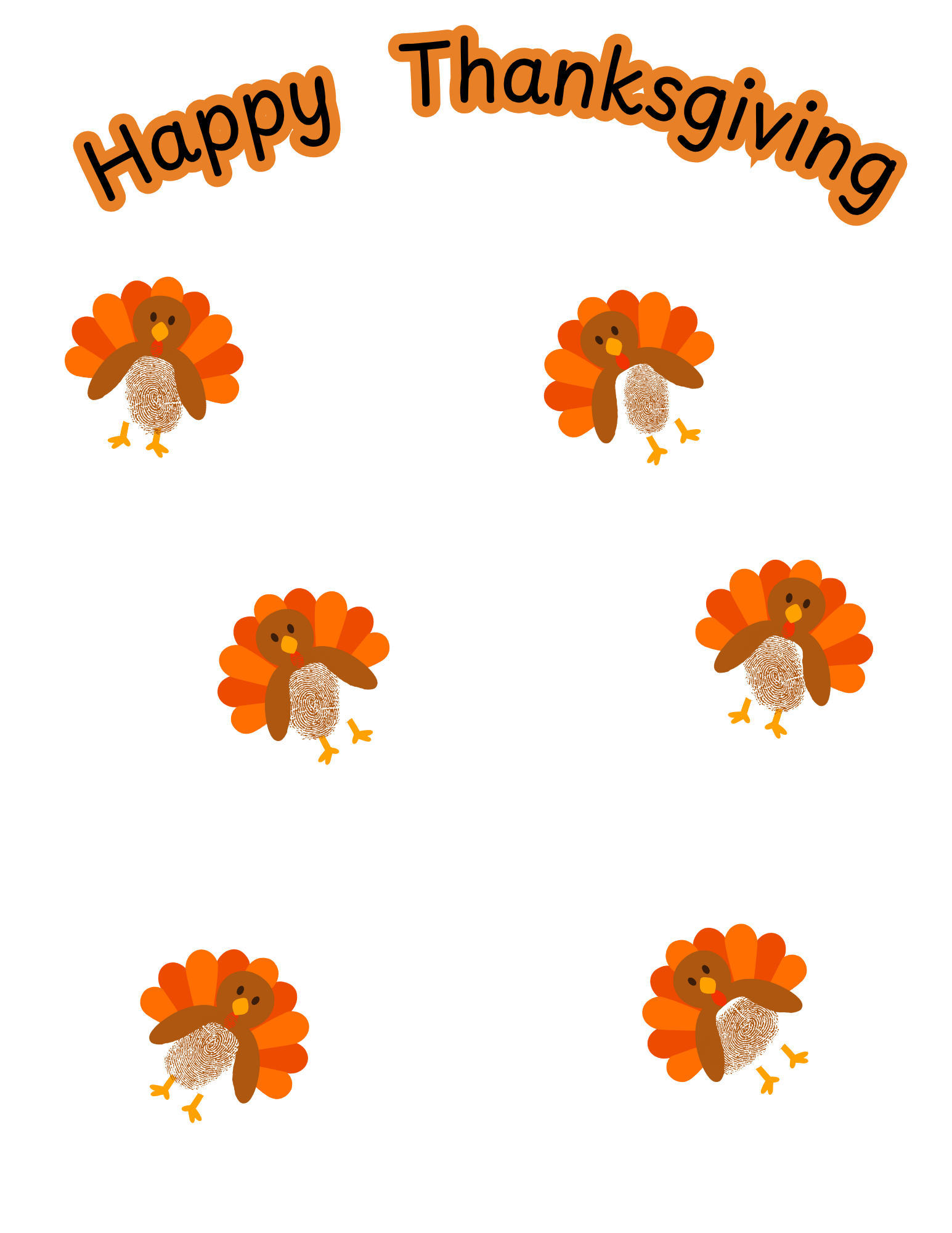 Thanksgiving Fingerprint Turkey Craft 