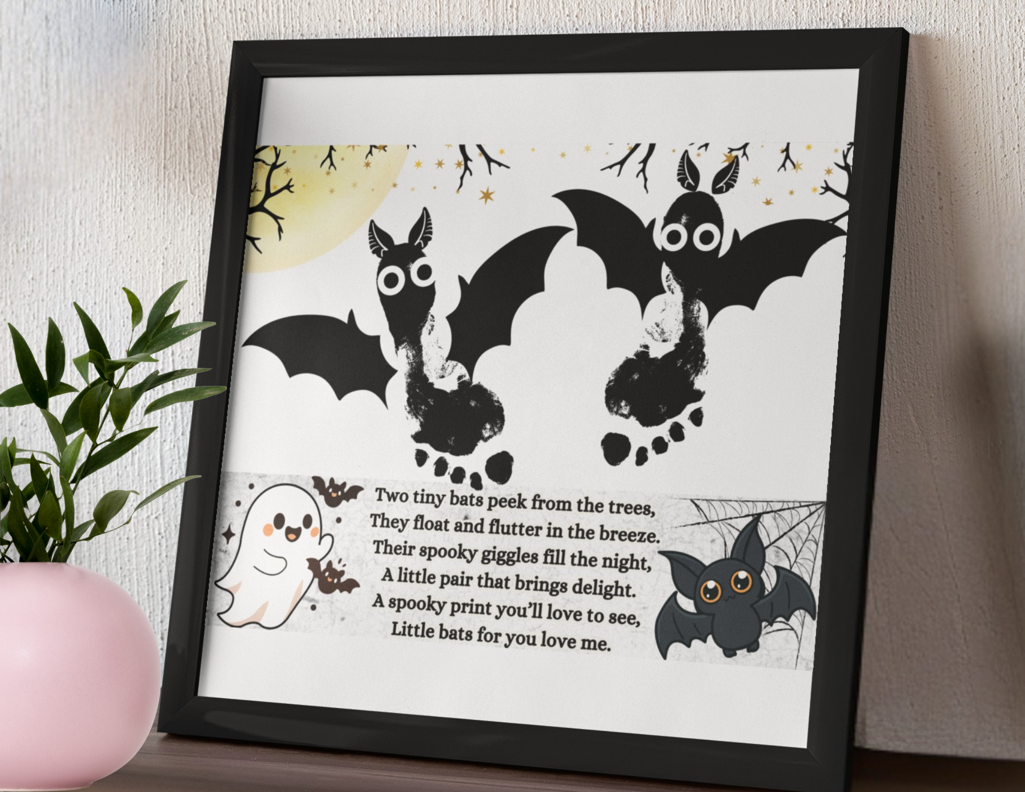 Bat Handprint & Footprint Poem Keepsake