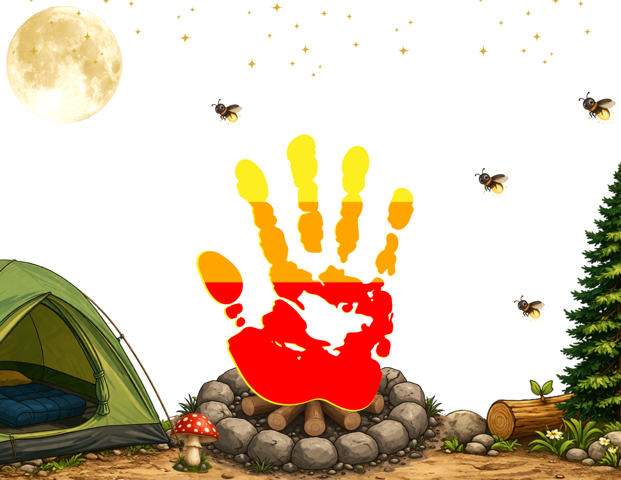 Camping Campfire Handprint Craft