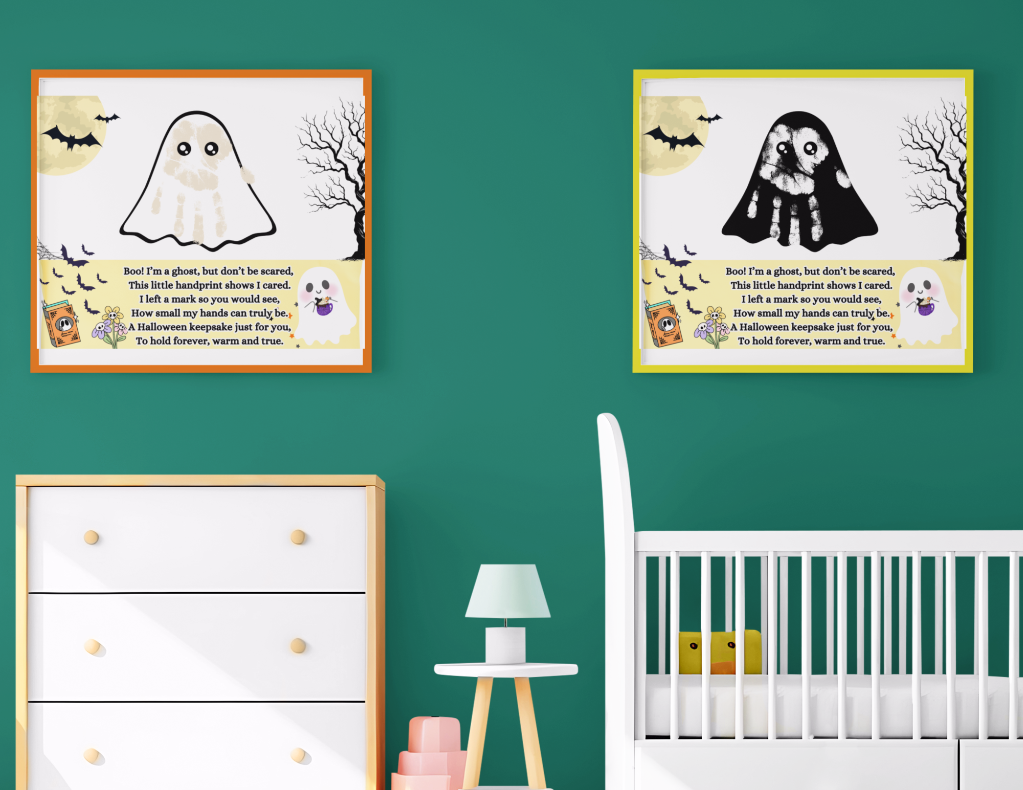 Ghost Handprint Halloween Craft