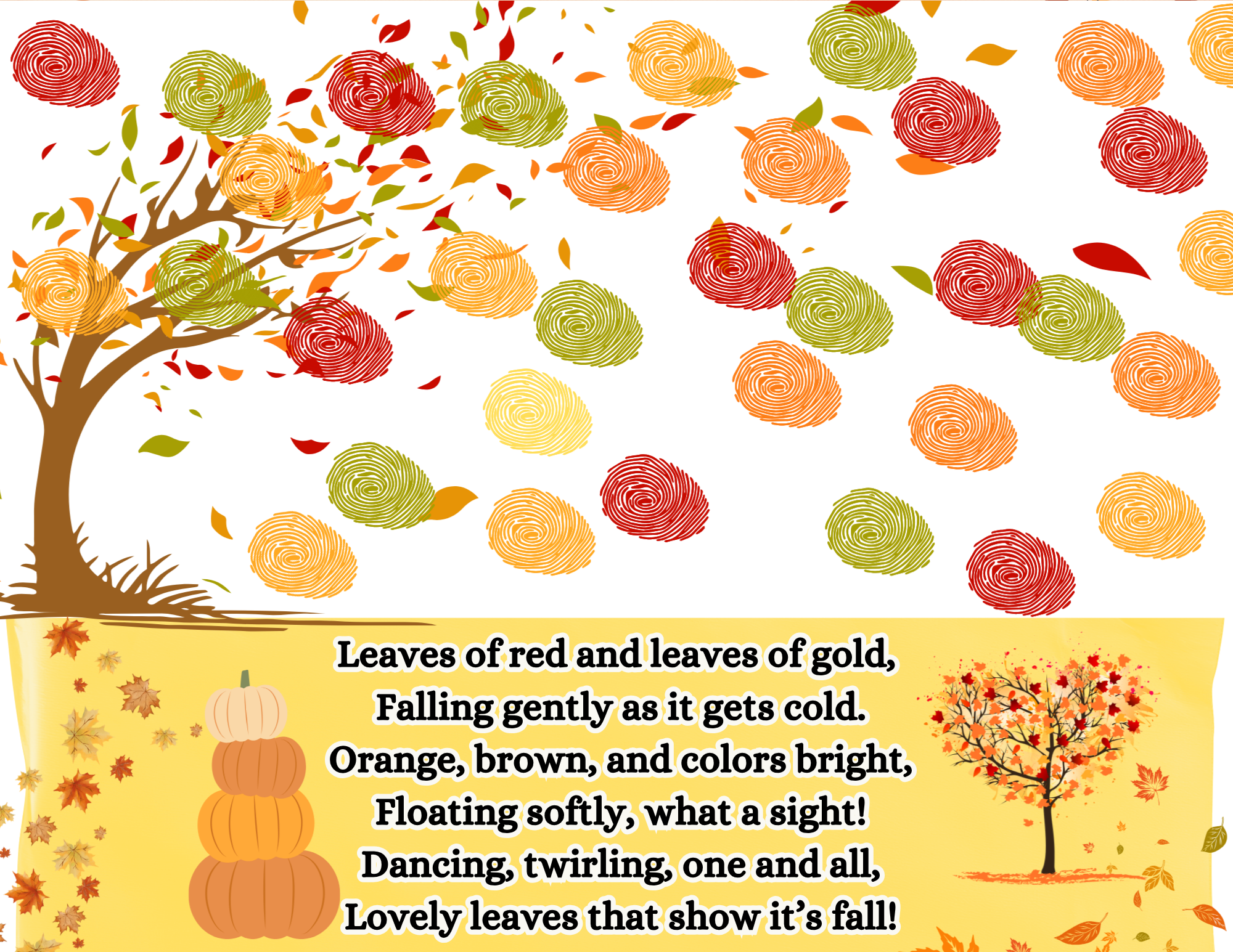 Fall Leaf Printable Fingerprint Keepsake