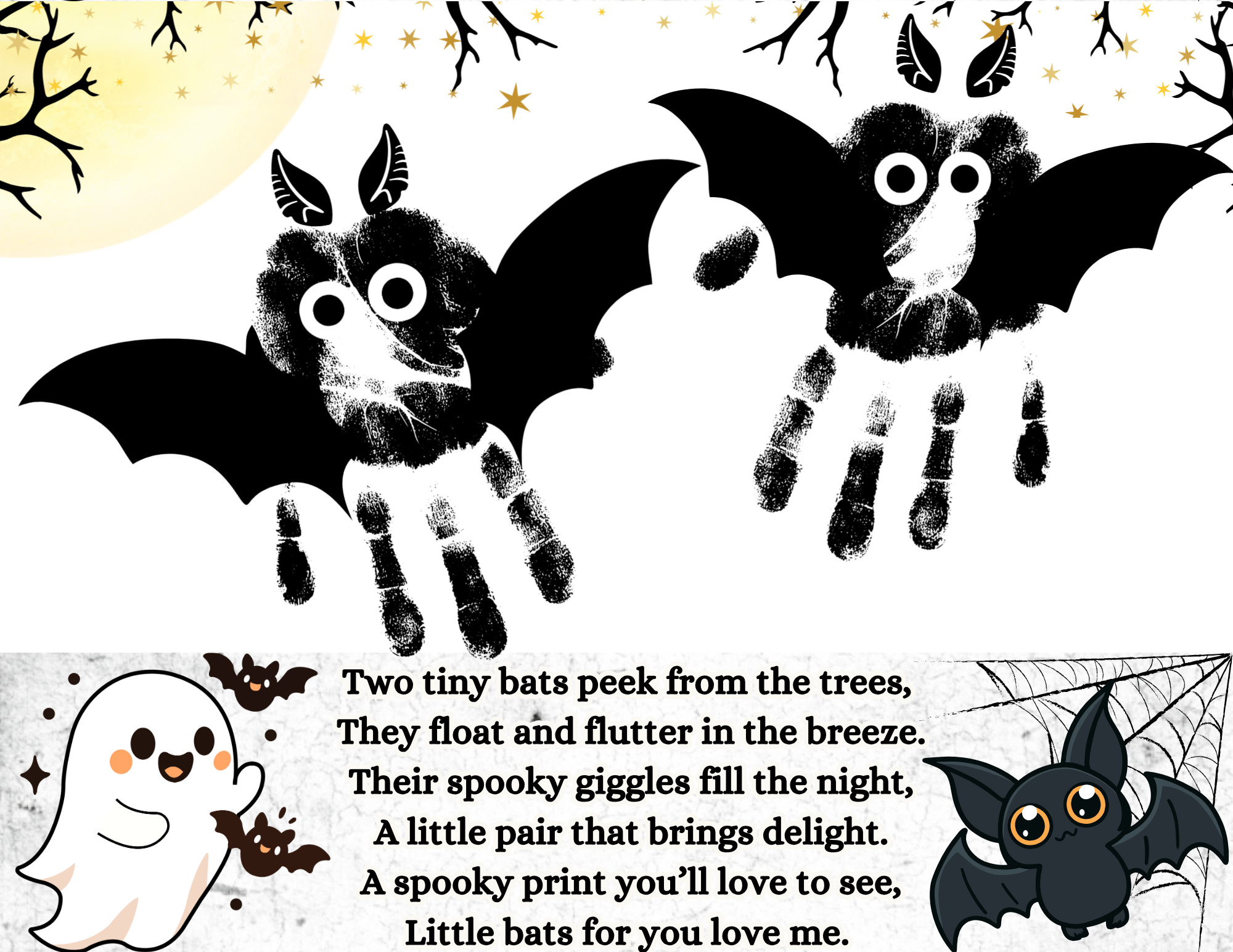  Bat Handprint & Footprint Poem Keepsake