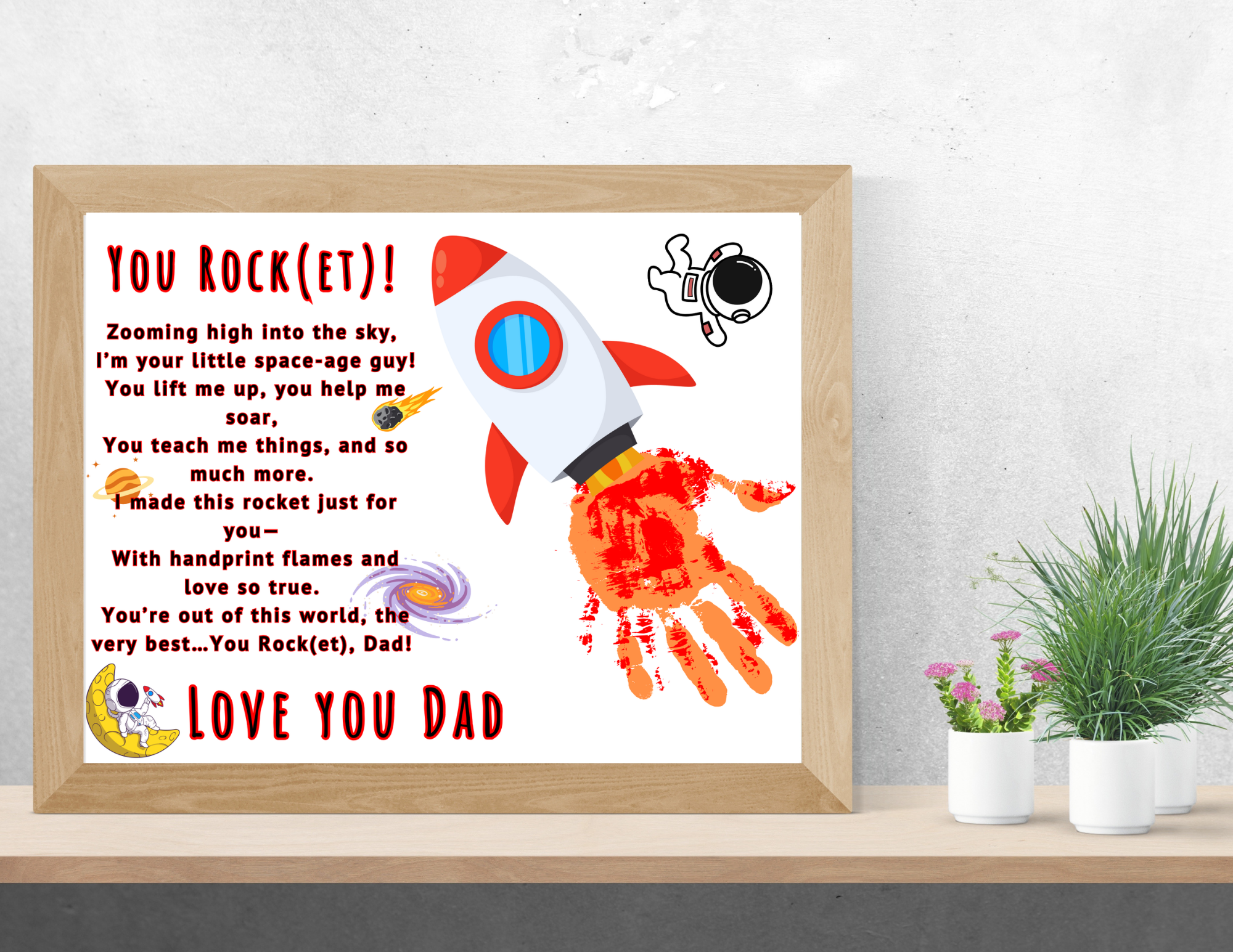 You Rocket Dad Handprint Gift