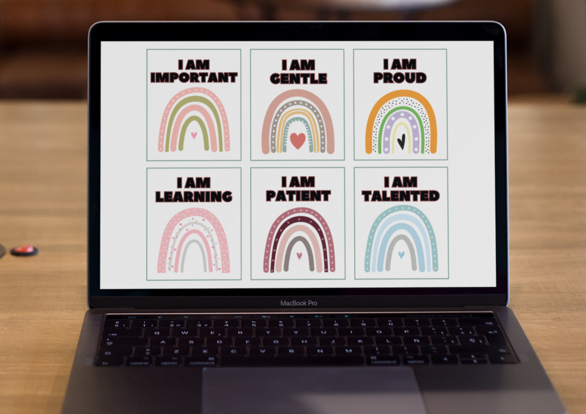 Boho Rainbow Affirmation Set