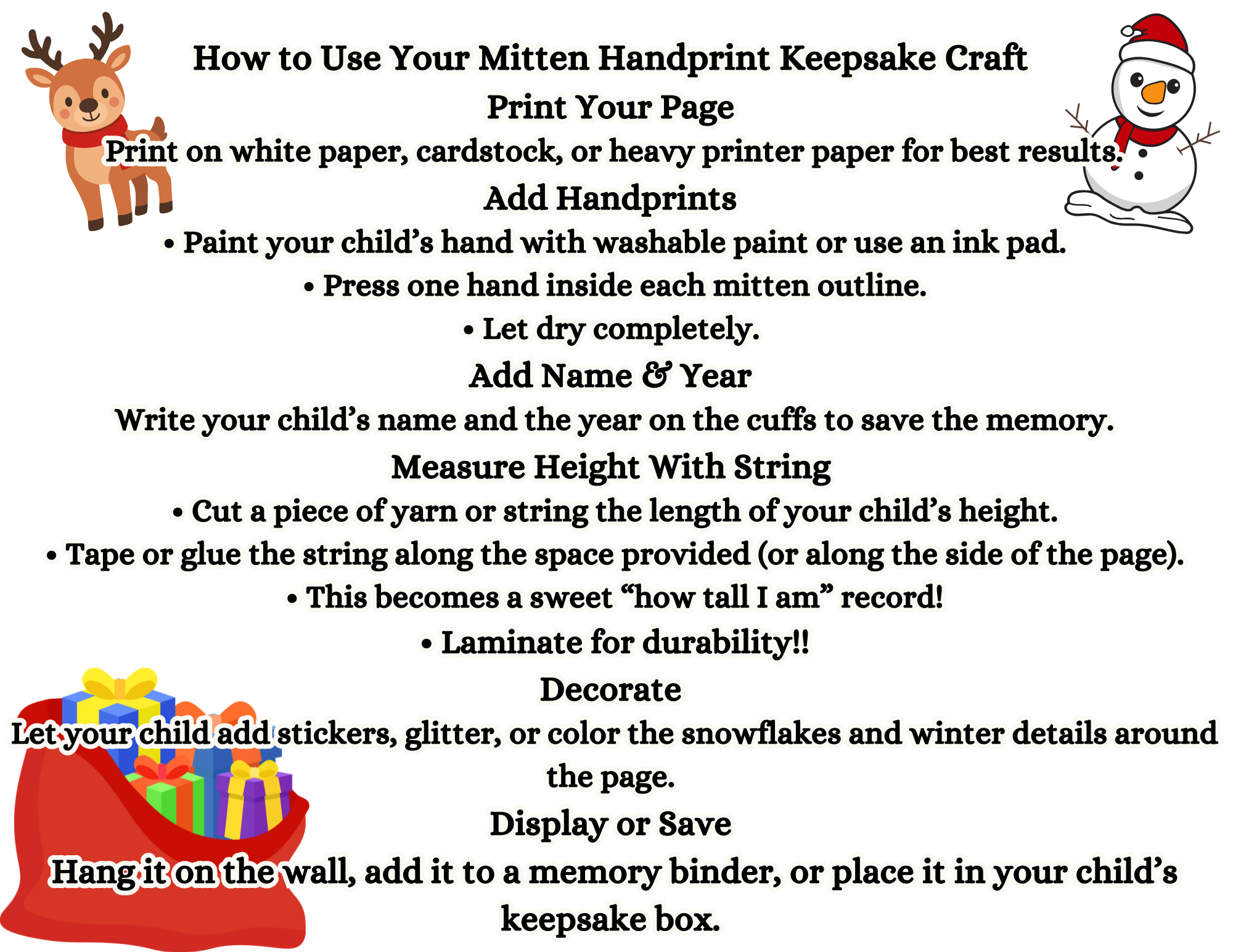 Watch Me Grow Mitten Craft