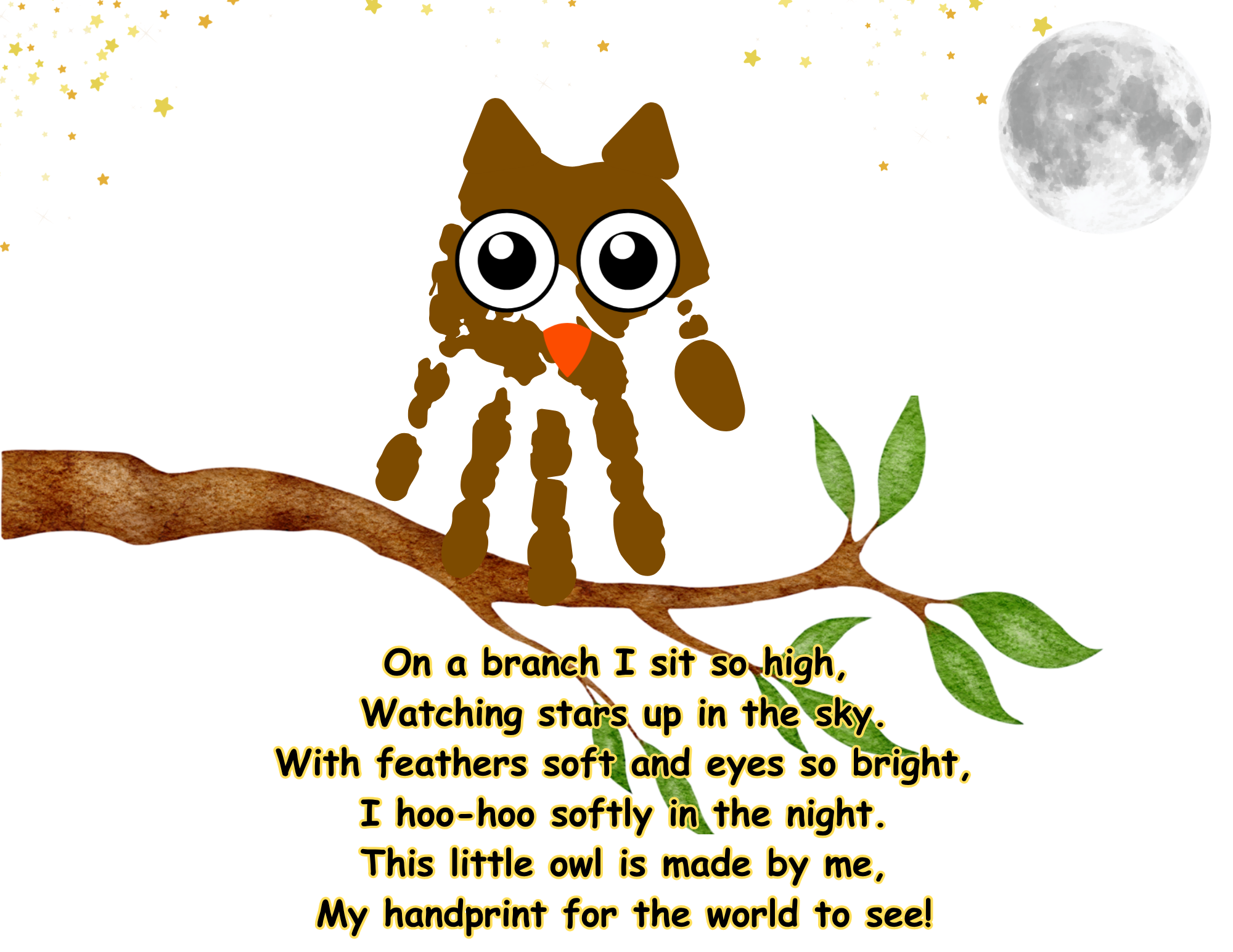 Owl Handprint Craft Keepsake