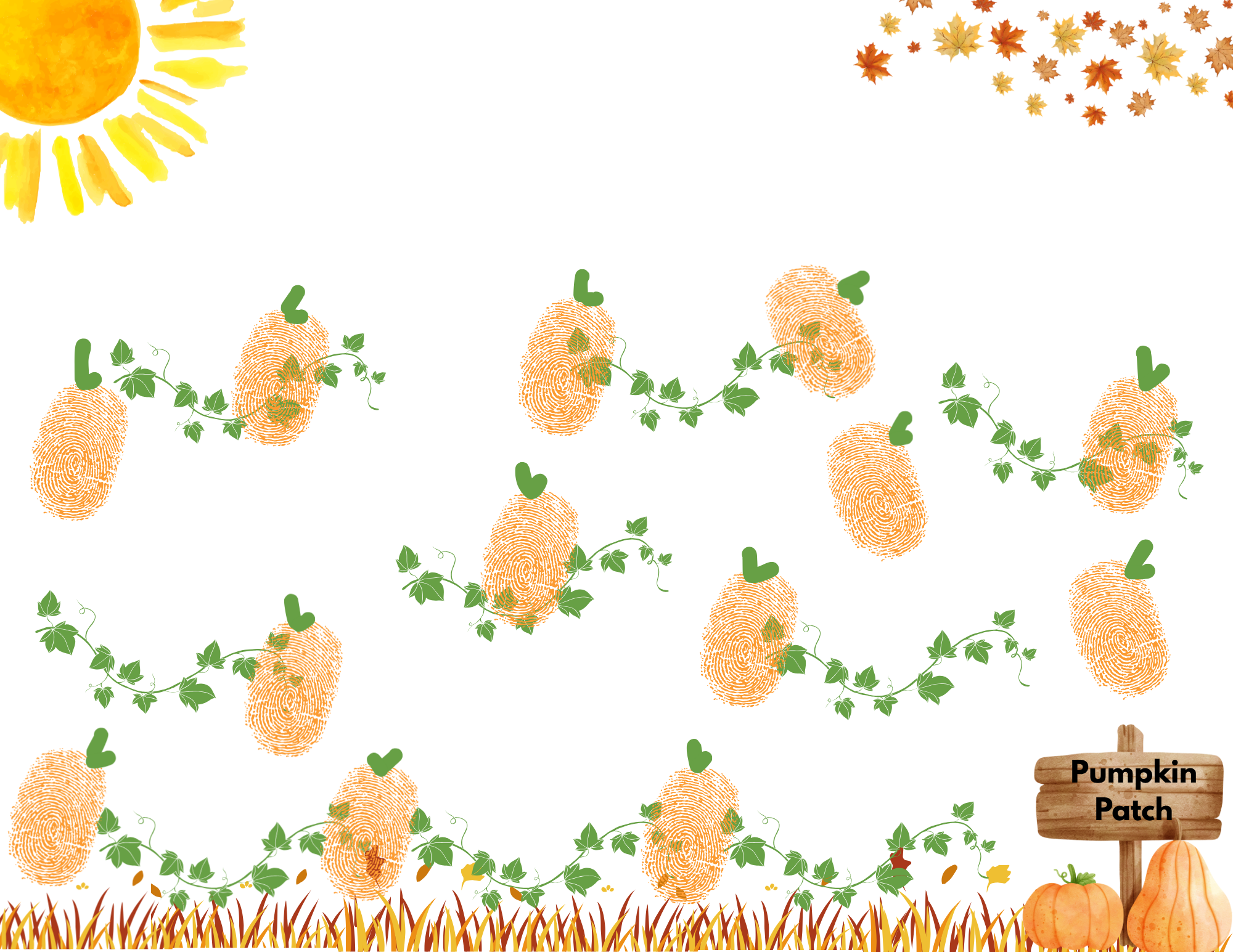 Family Fingerprint Pumpkin Patch