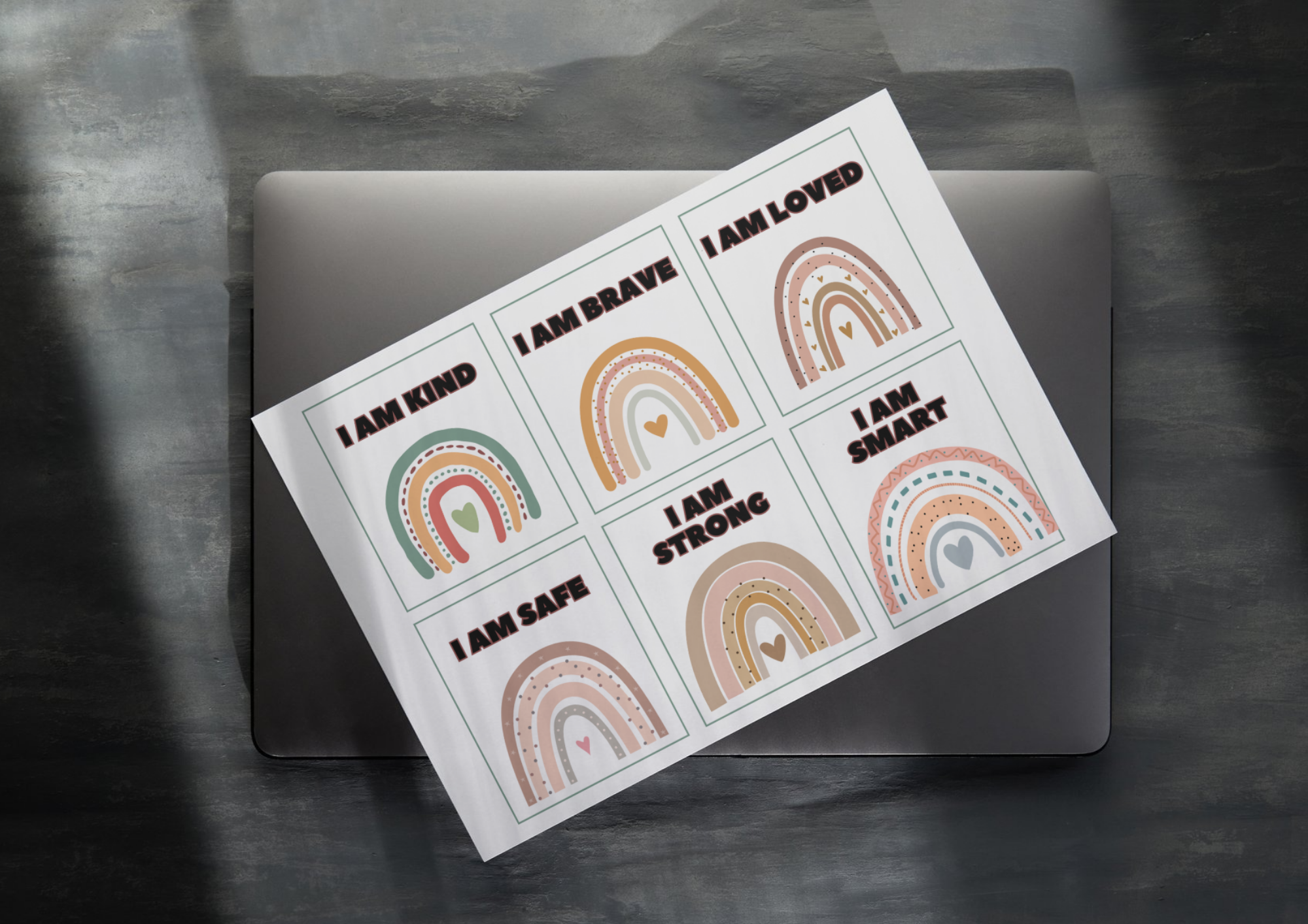 Boho Rainbow Affirmation Set