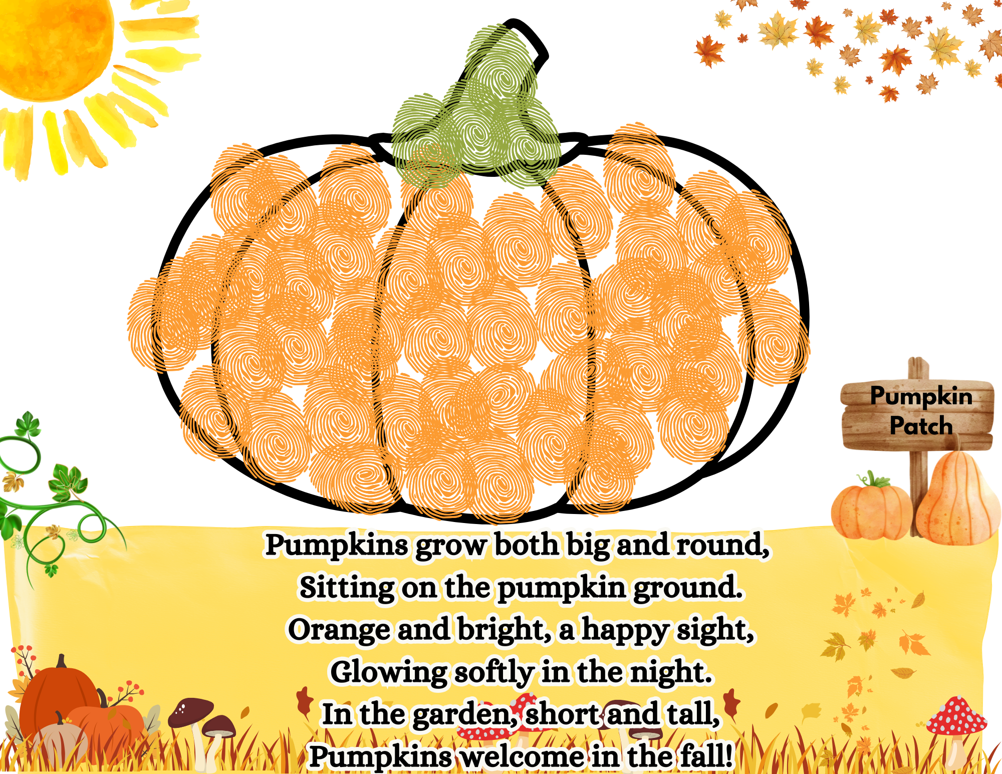 Fall Fingerprint Pumpkin Craft