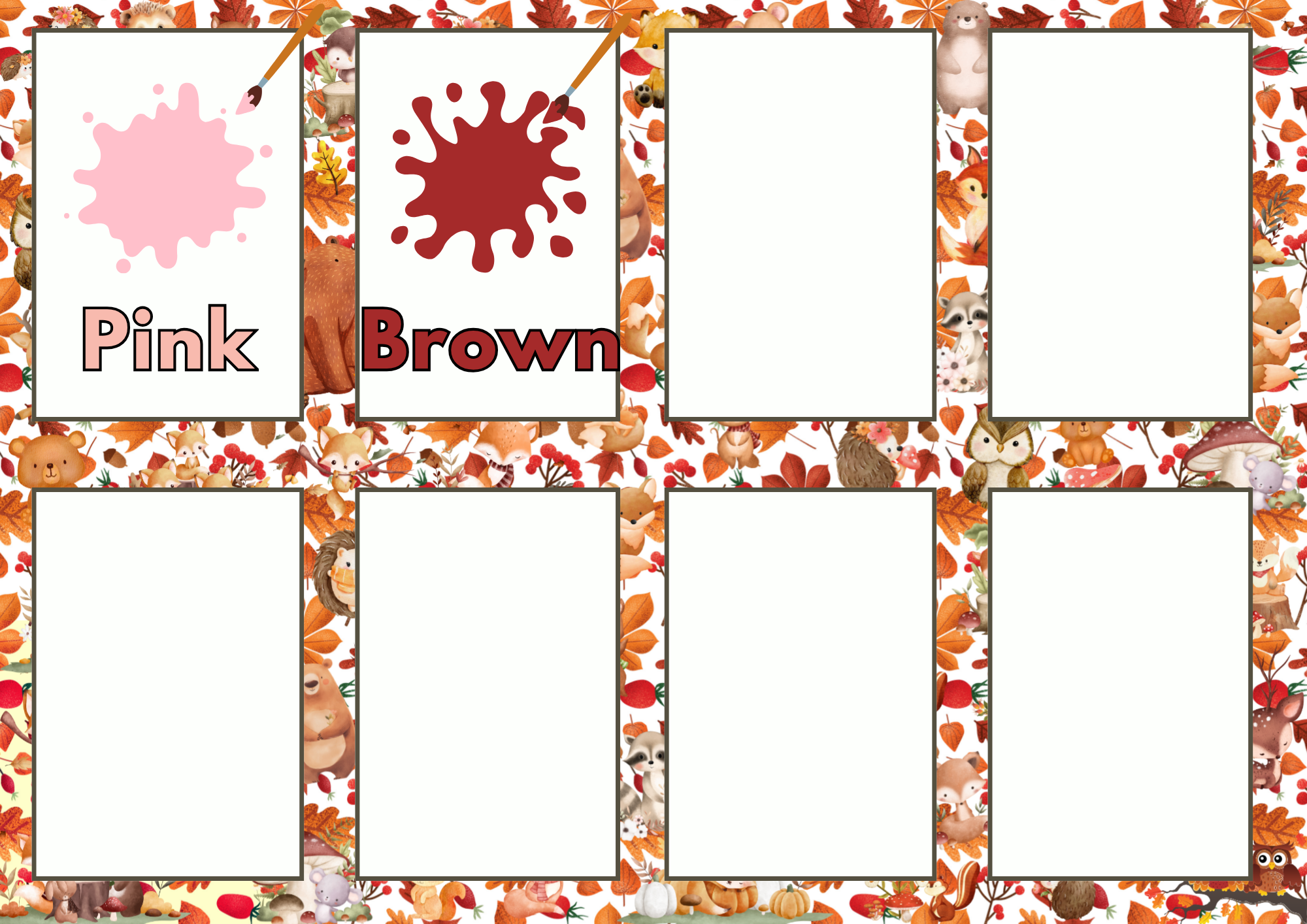 Fall Shape and Color Flashcard Set