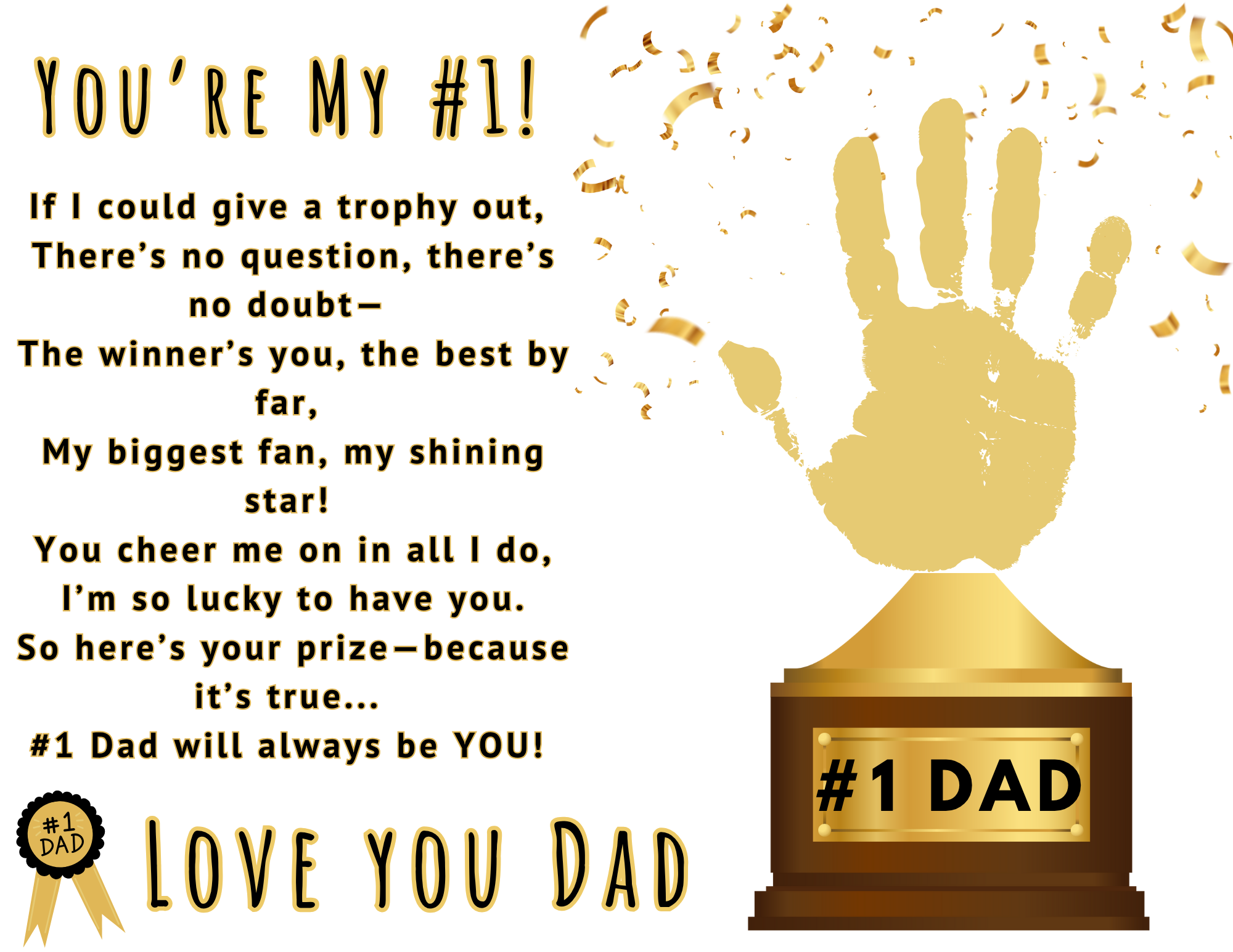 First Time Dad Trophy Card