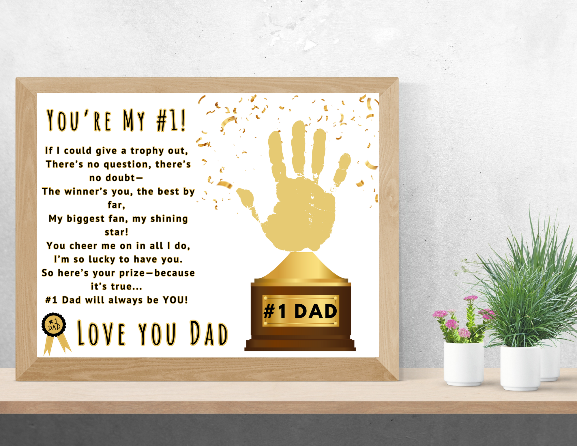 First Time Dad Trophy Card