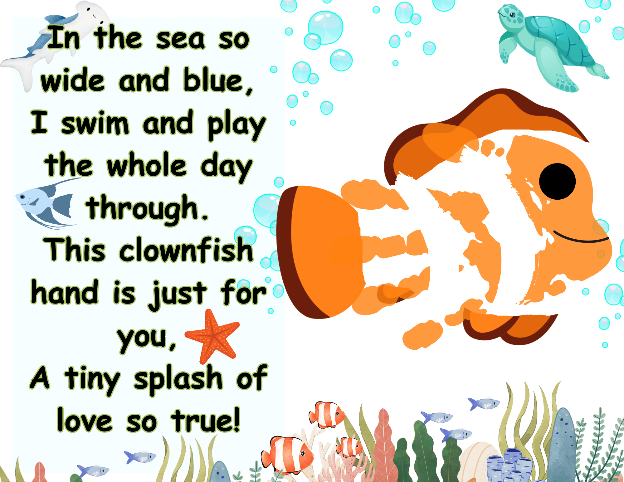 Nemo Clownfish Handprint Craft