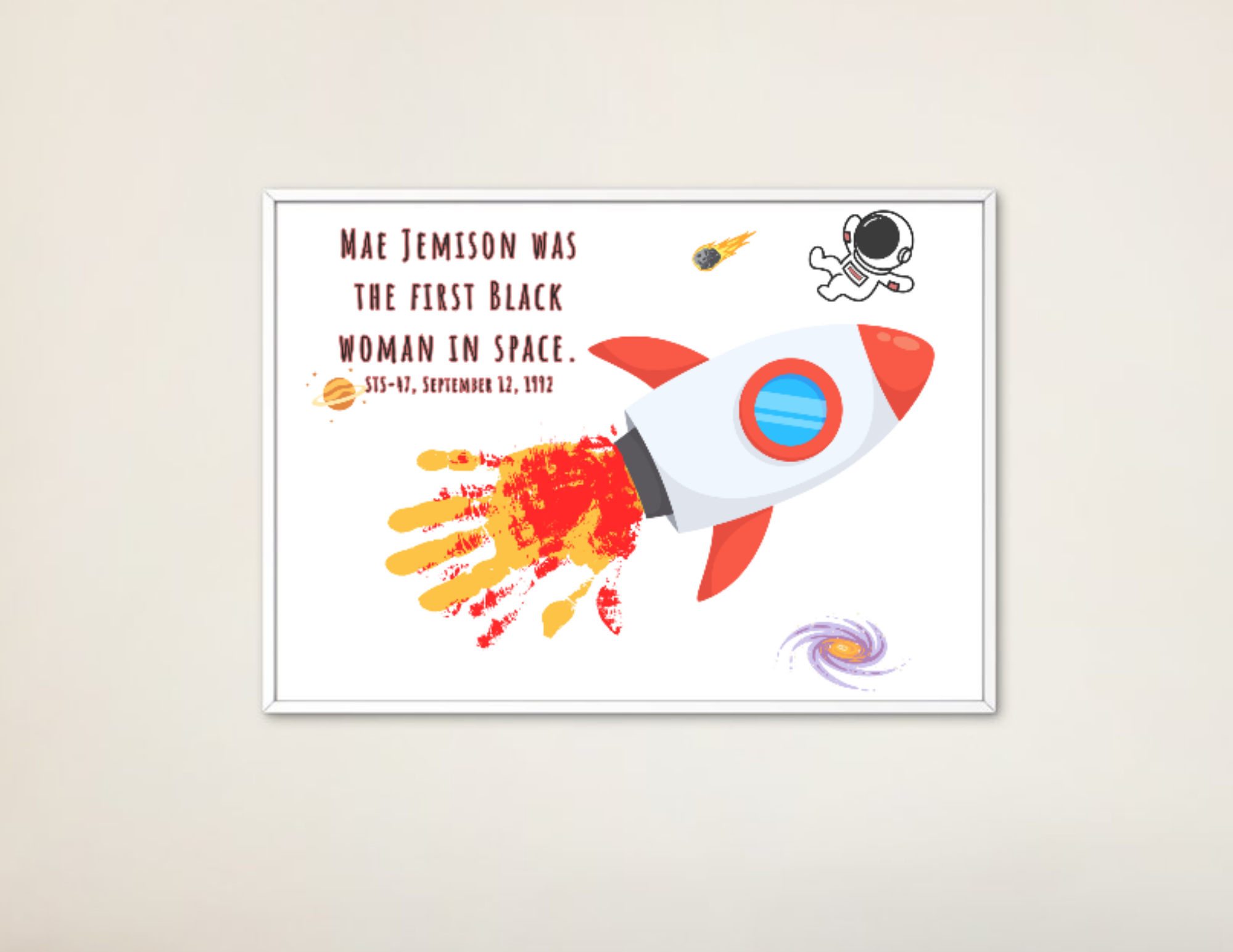 Mae Jemison Handprint Rocket Craft
