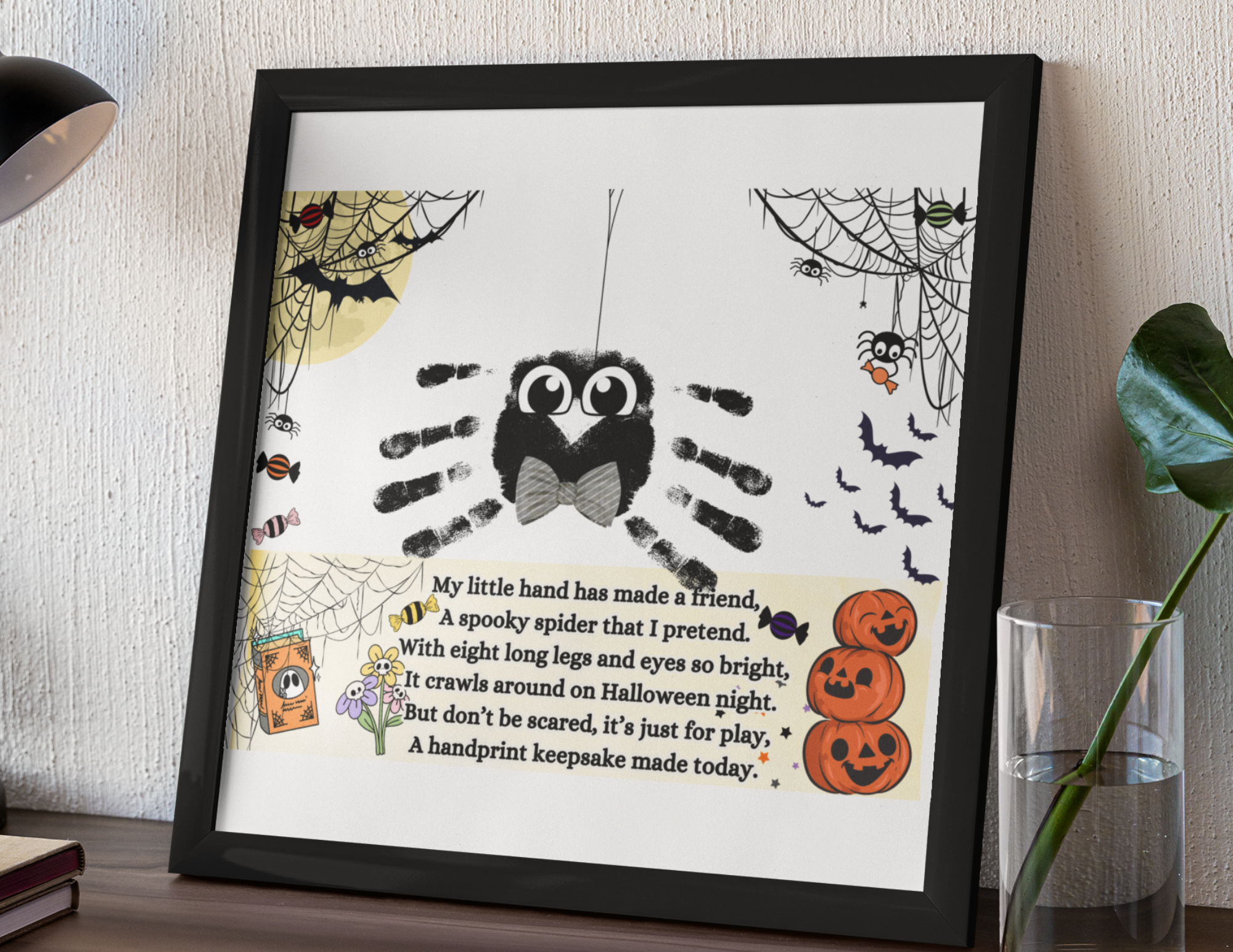 Spider Handprint Halloween Craft