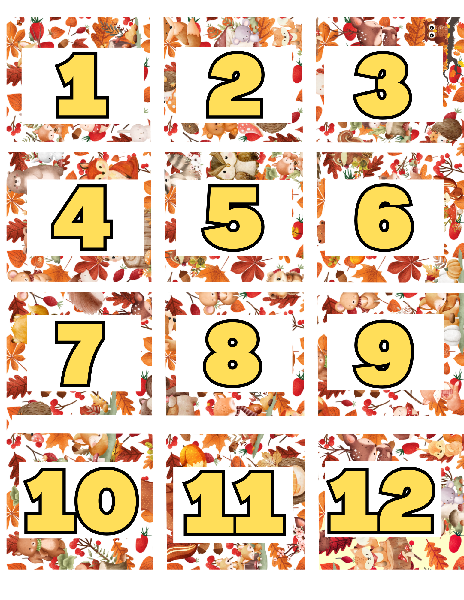 Printable Autumn Calendar Set 