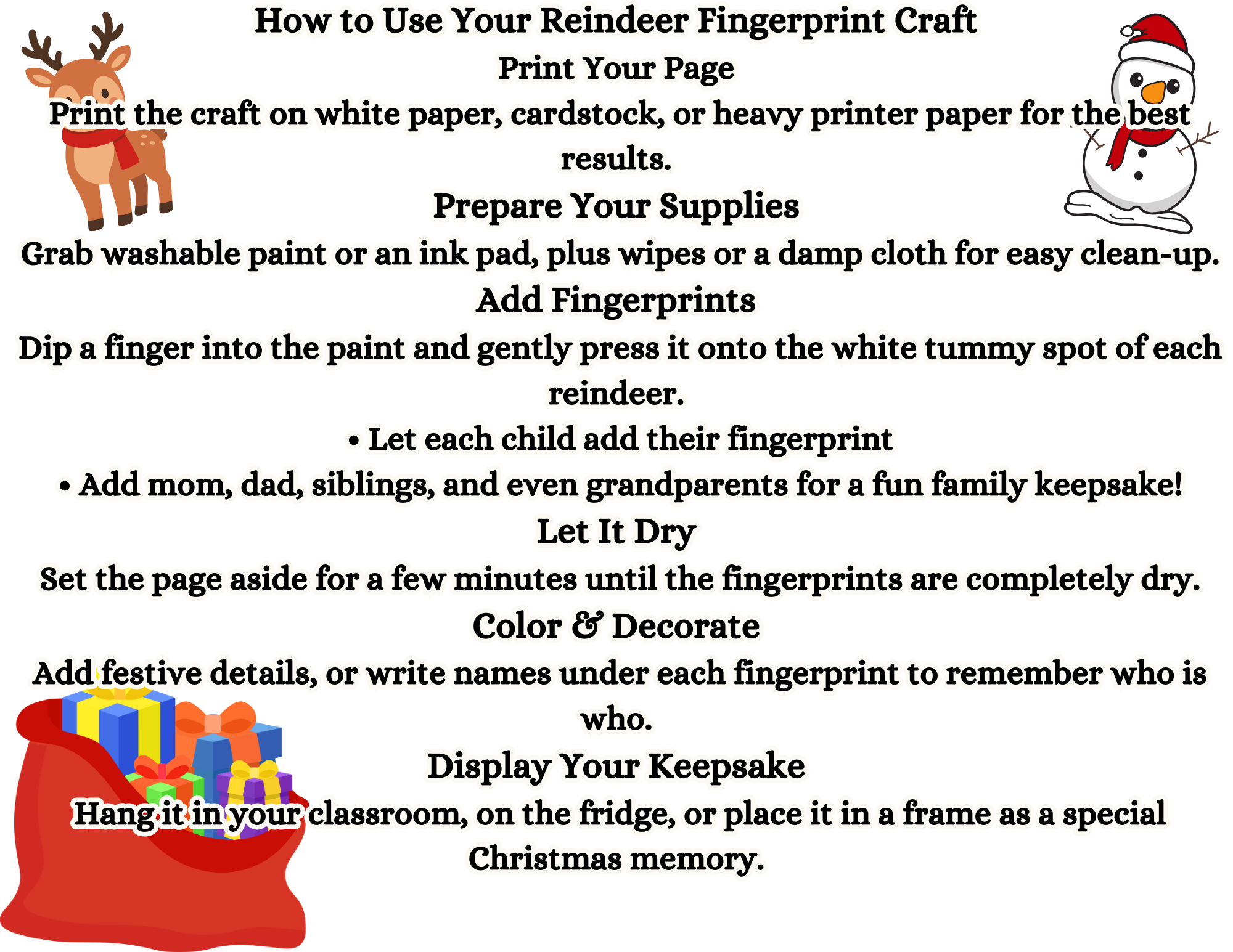 Christmas Reindeer Craft 