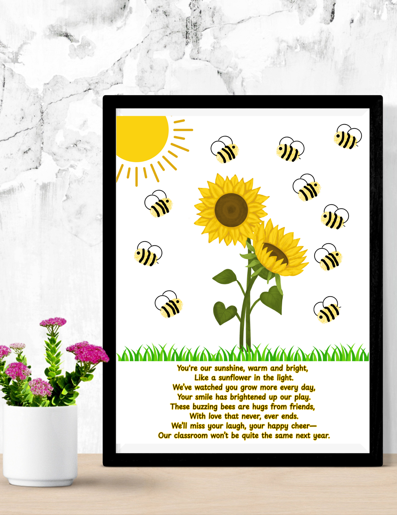 Goodbye Sunflower Fingerprint Poem