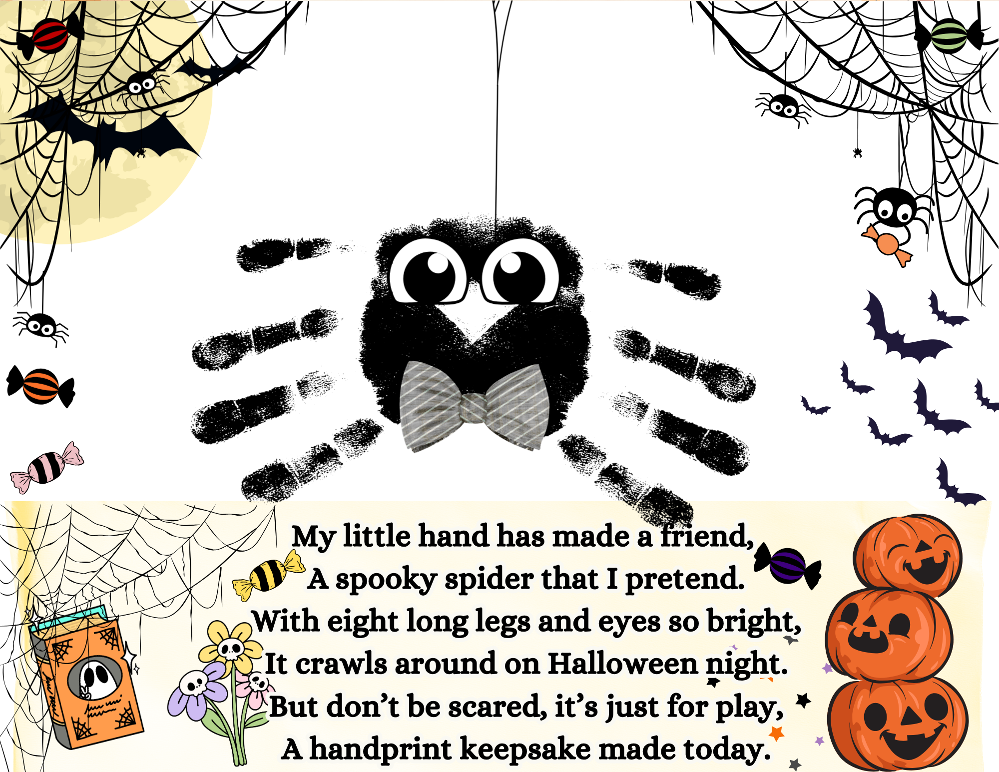 Spider Handprint Halloween Craft