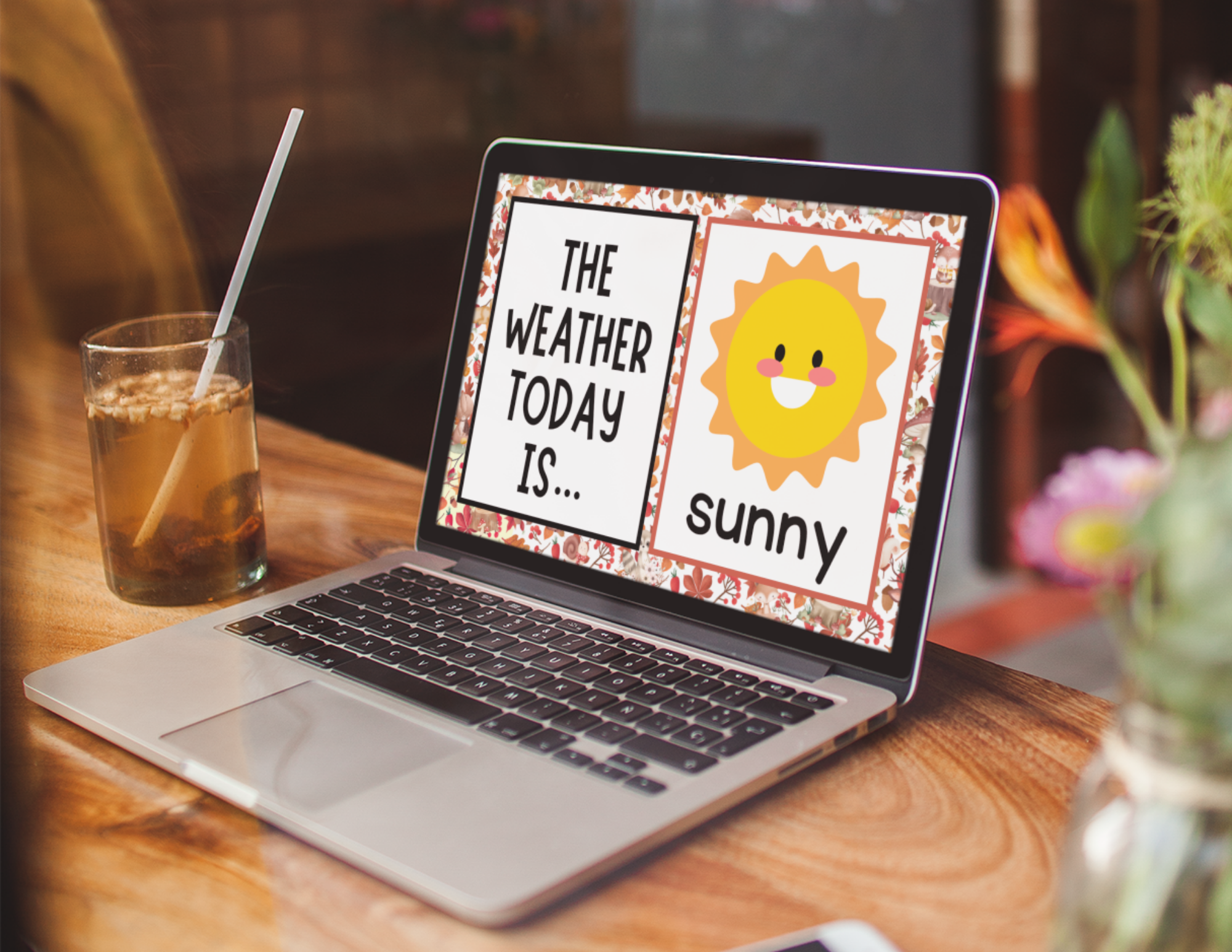 Fall Circle Time Weather Chart Flashcards