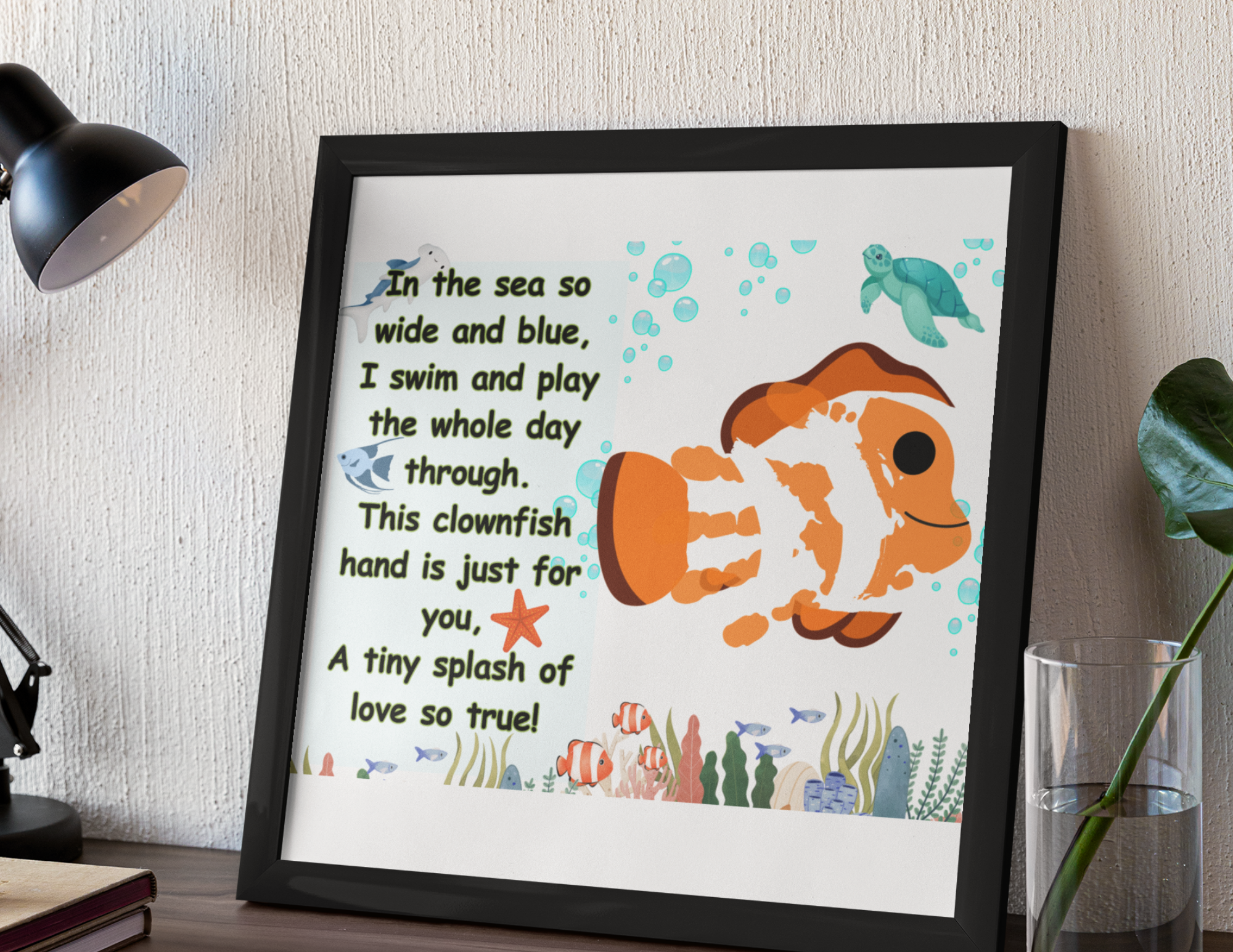 Nemo Clownfish Handprint Craft