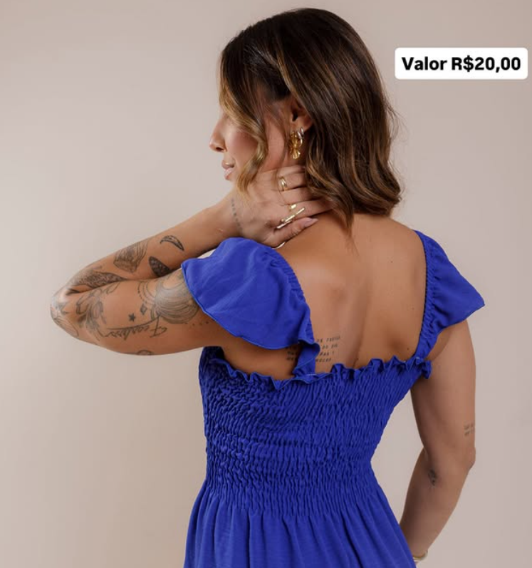 Vestido longo azul