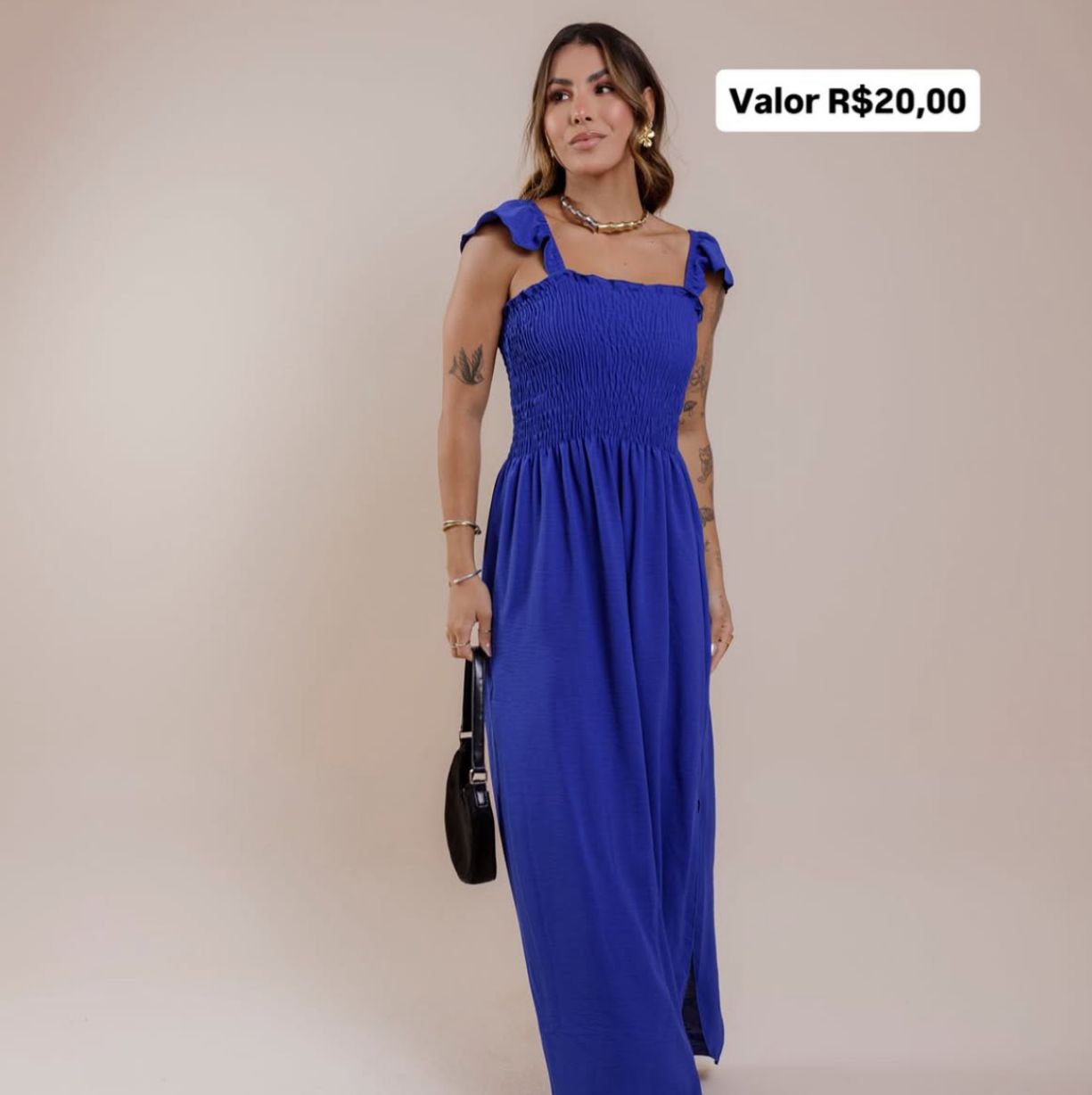 Vestido longo azul
