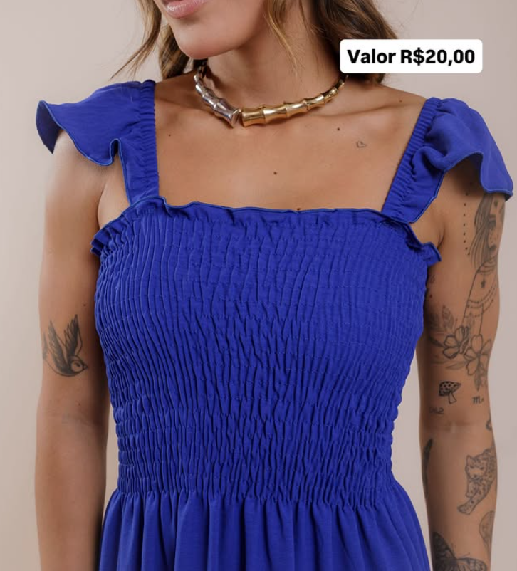 Vestido longo azul