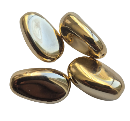  Irregular Stone Spacer Beads, Gold plated plastic, Jewelry Making, Diy Material, Jewelry Supplies (Lot 5)