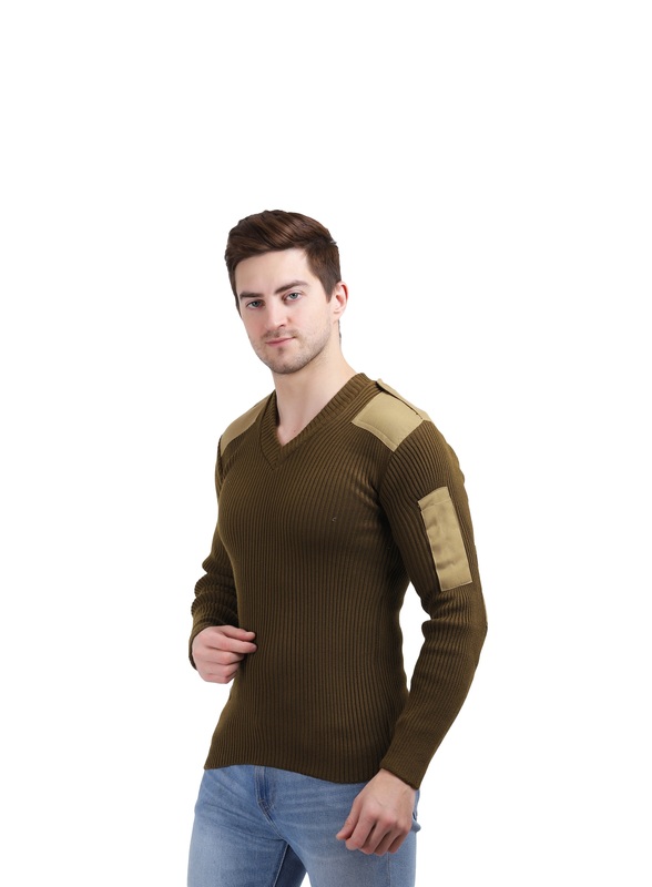 Men’s Khakhi  military-style sweater