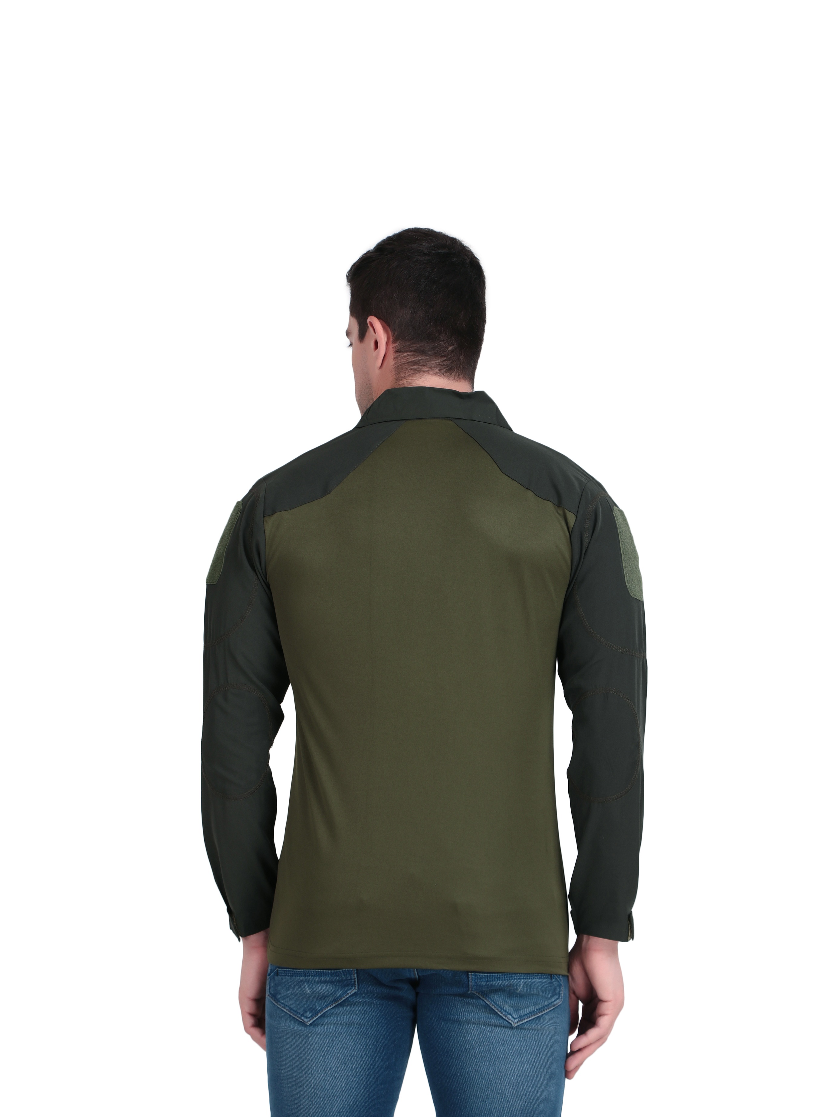 Men's Olive Green Long Sleeve Polo Shirt