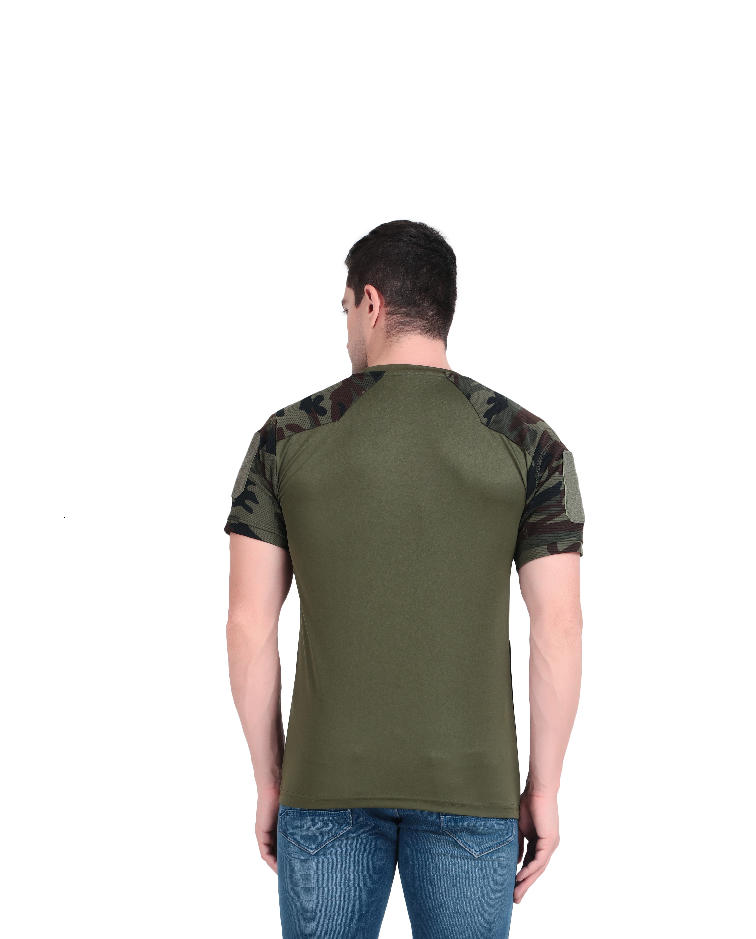 Indian Flag Army Green T-Shirt